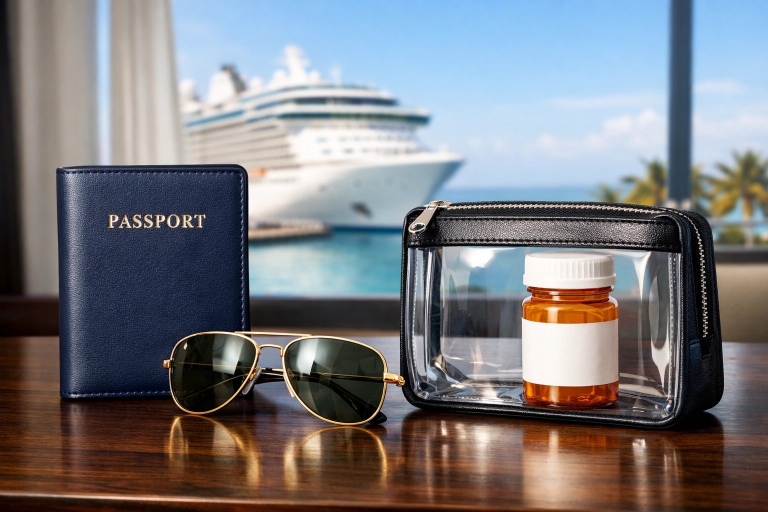 Personalized vacation planning essentials like passports and prescription meds for safe travel on luxury cruises.