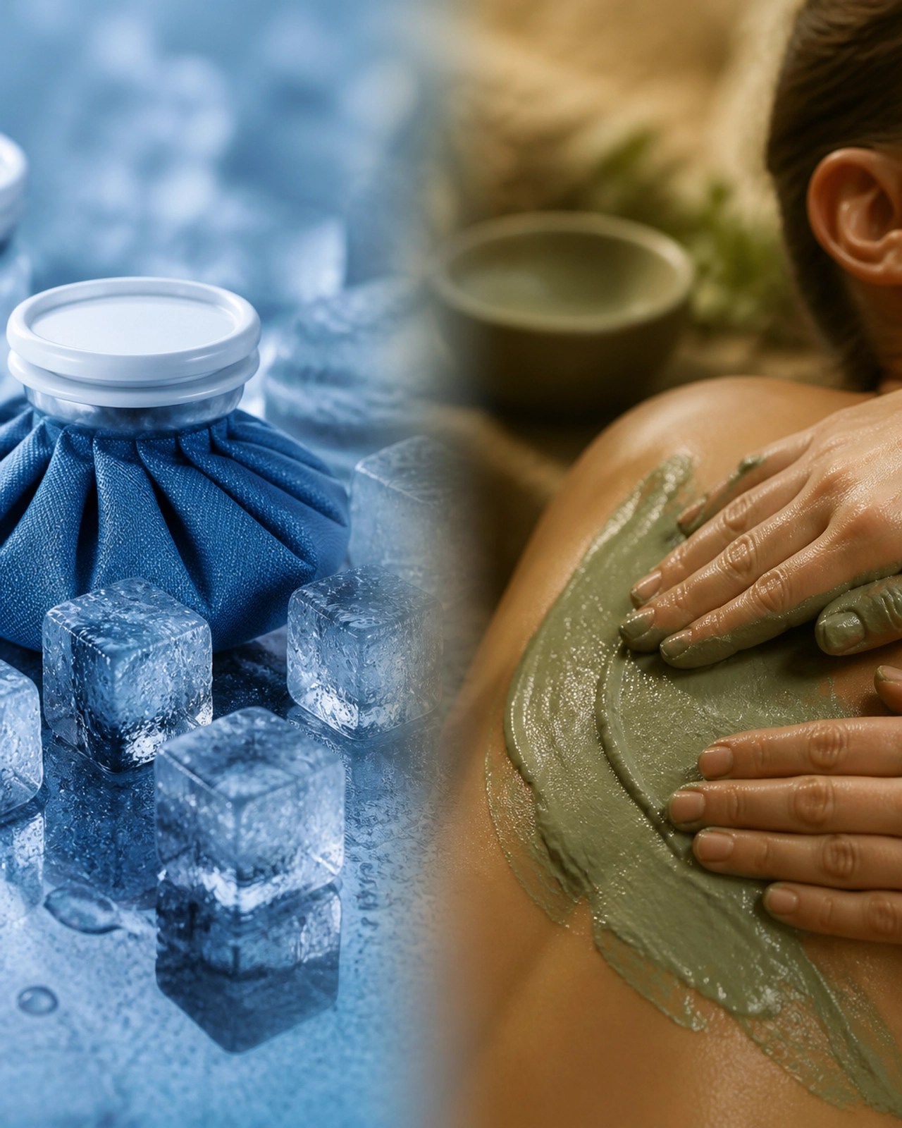 Comparison between ice and clay therapy