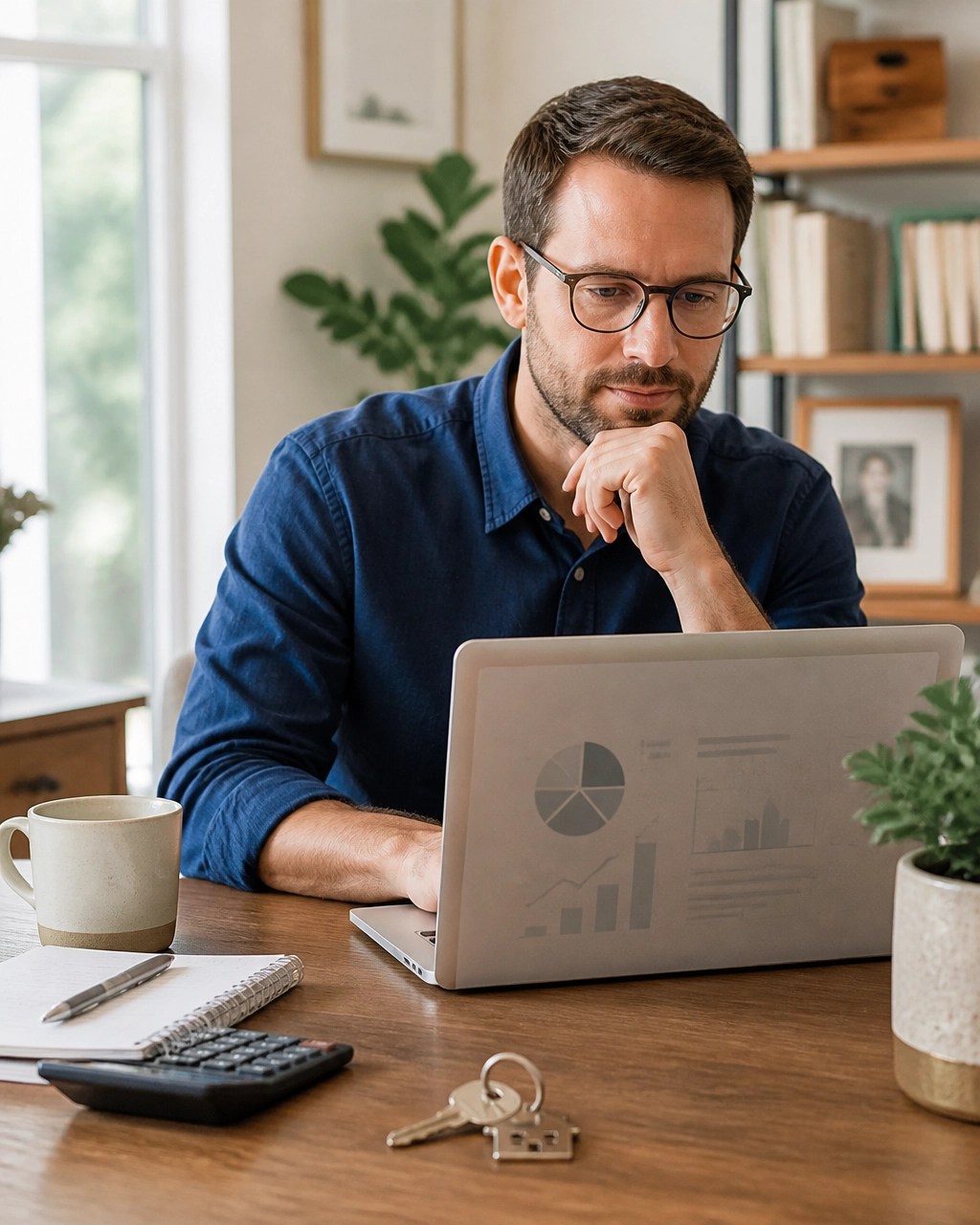 Homeowner comparing equity financing details on a laptop