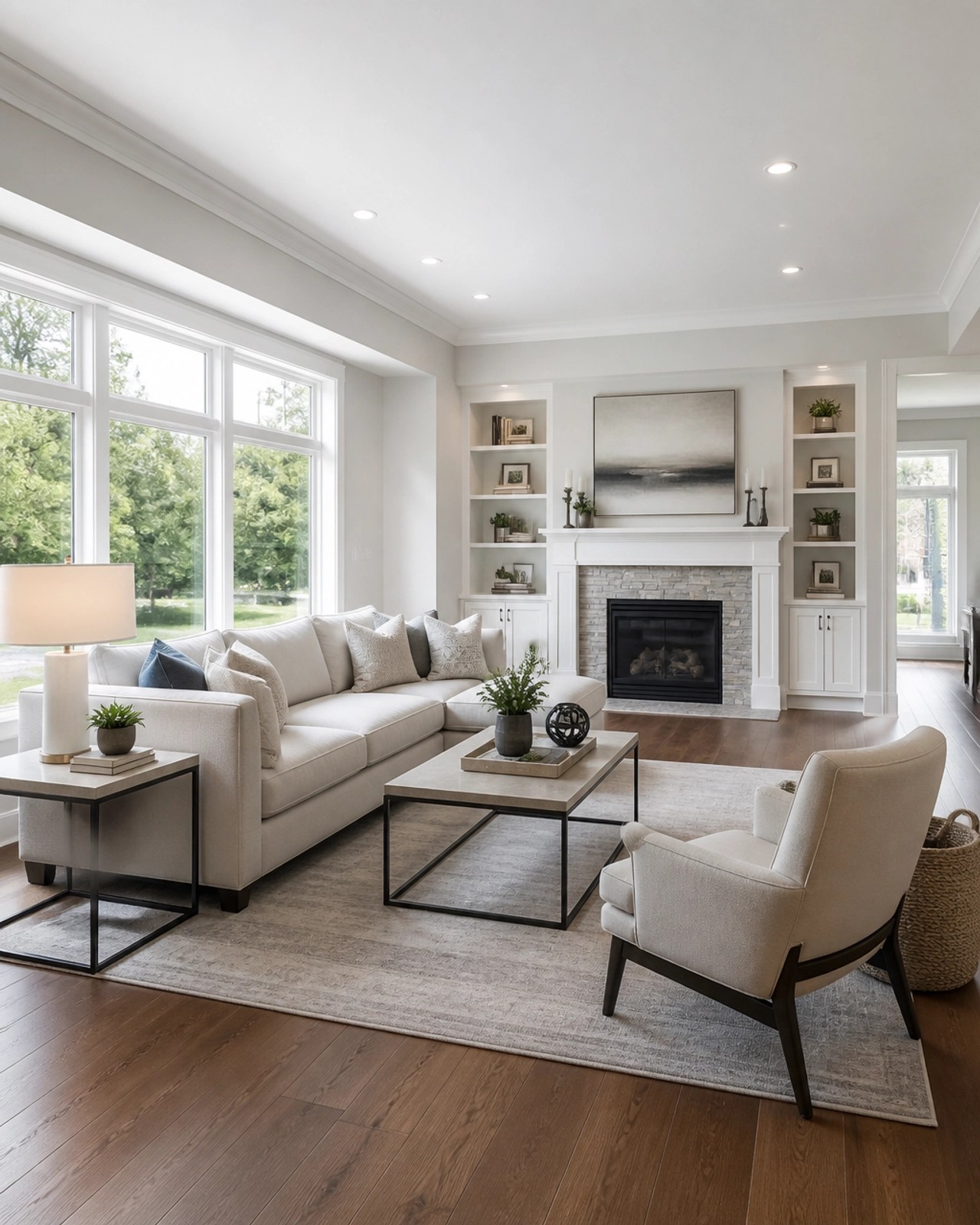 Professionally staged living room in Miamisburg