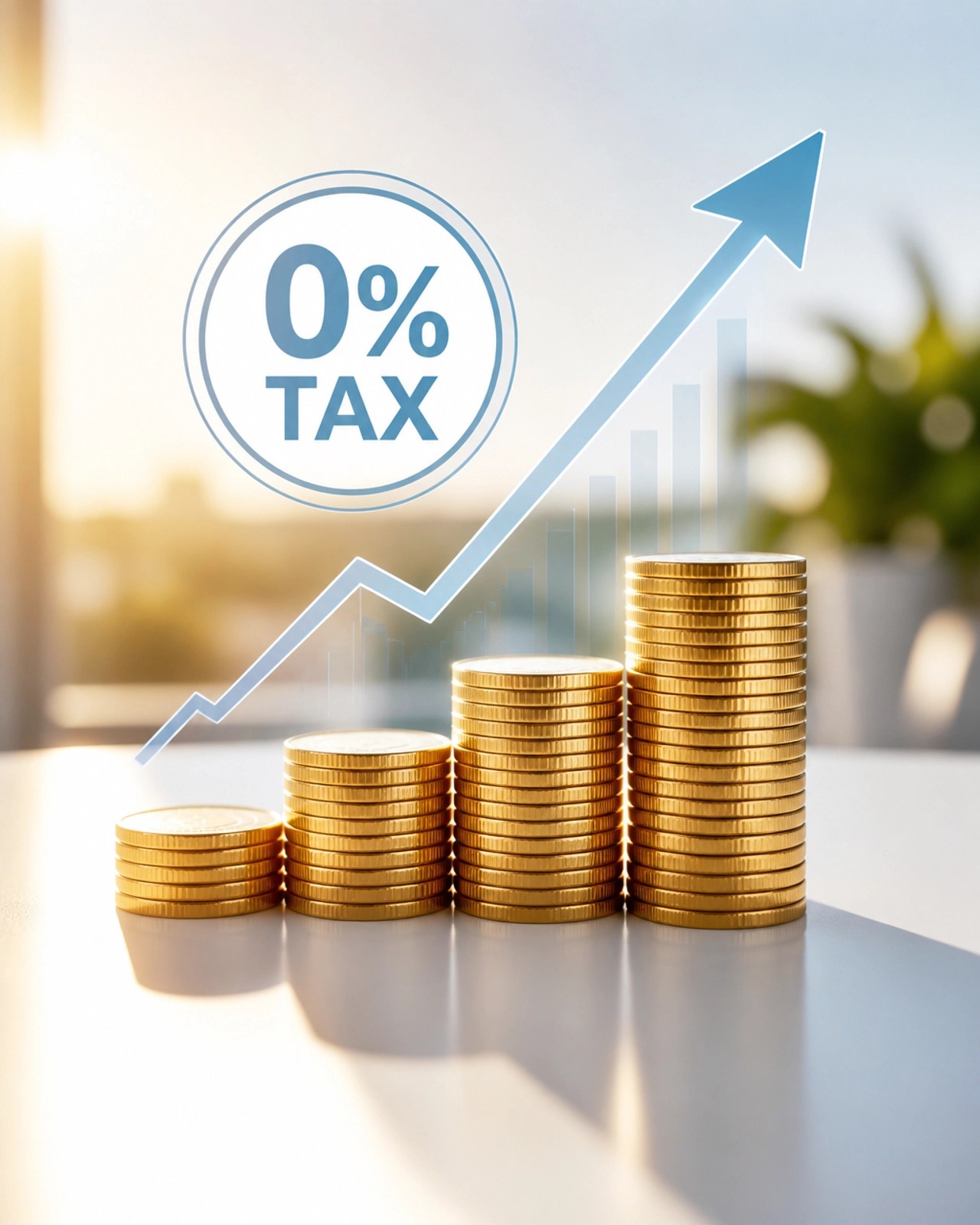 Conceptual close-up of golden coins representing tax-free wealth growth