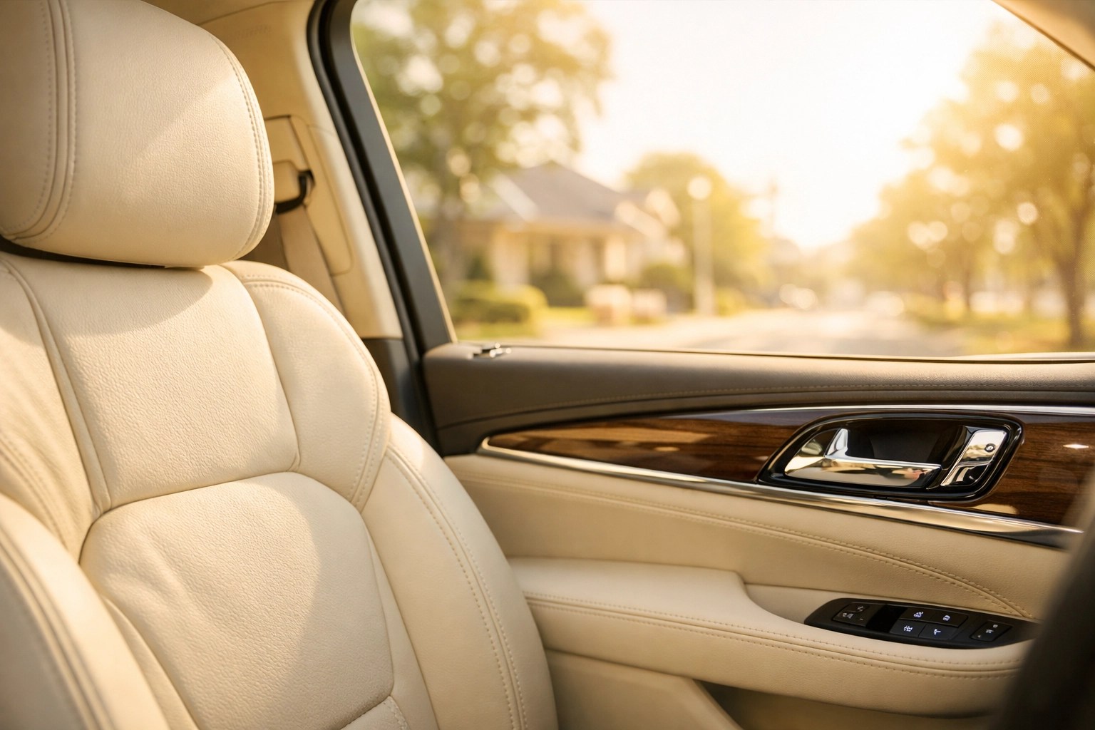 Clean and comfortable interior of a premium vehicle used for reliable medical transport services.