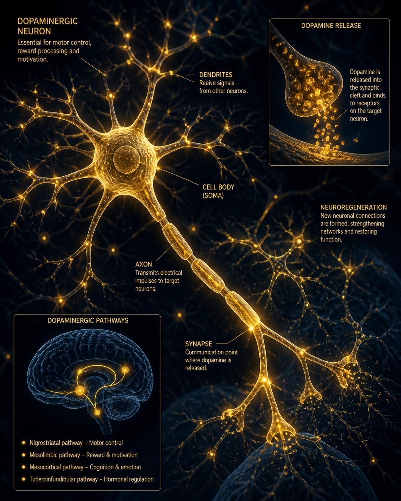 Neuroregeneration pathways visualization