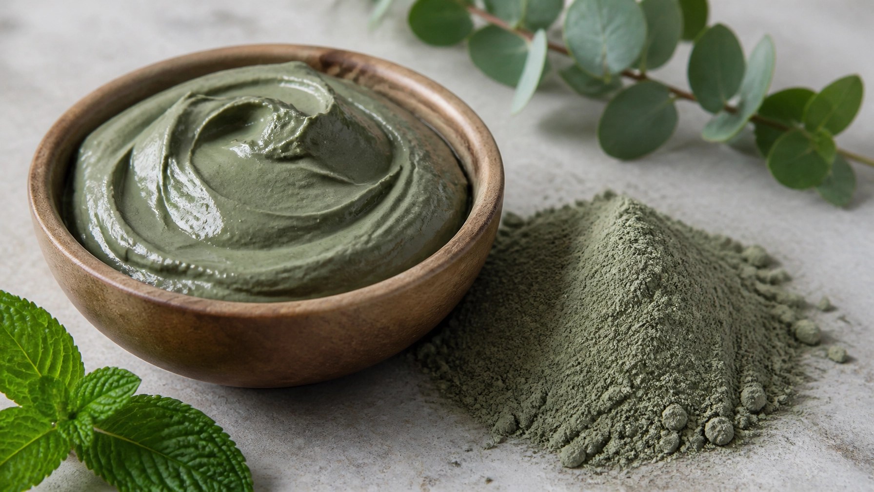 Natural Green Clay Paste and Powder