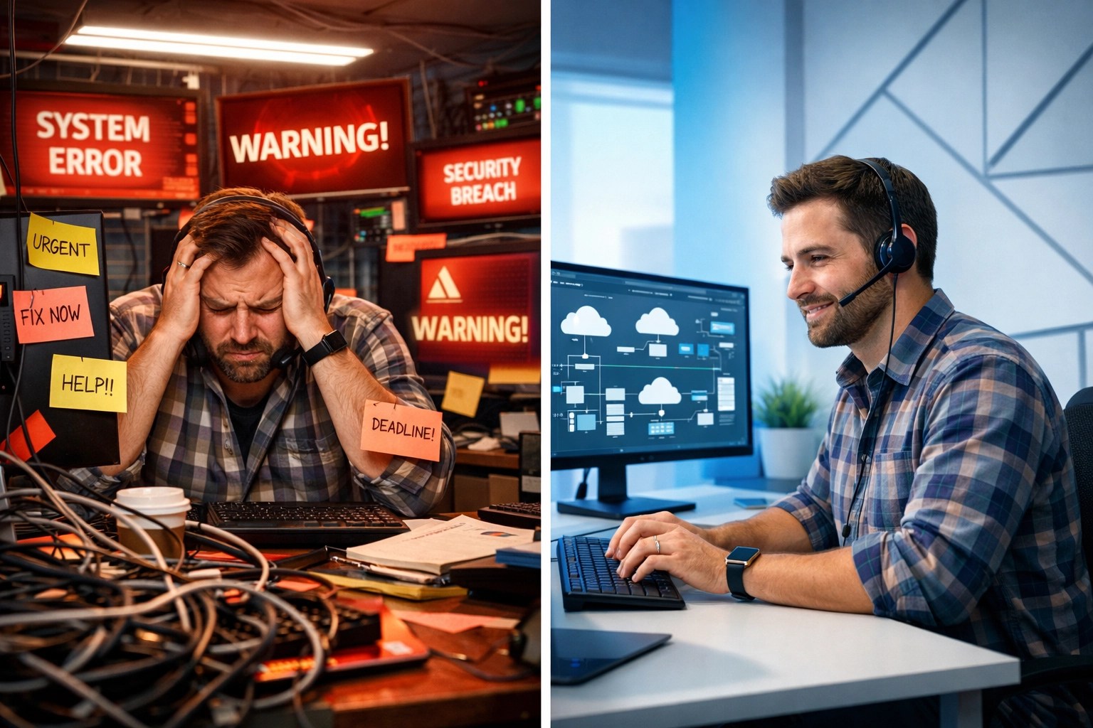 IT professional transformation from stressed firefighting mode to focused strategic work