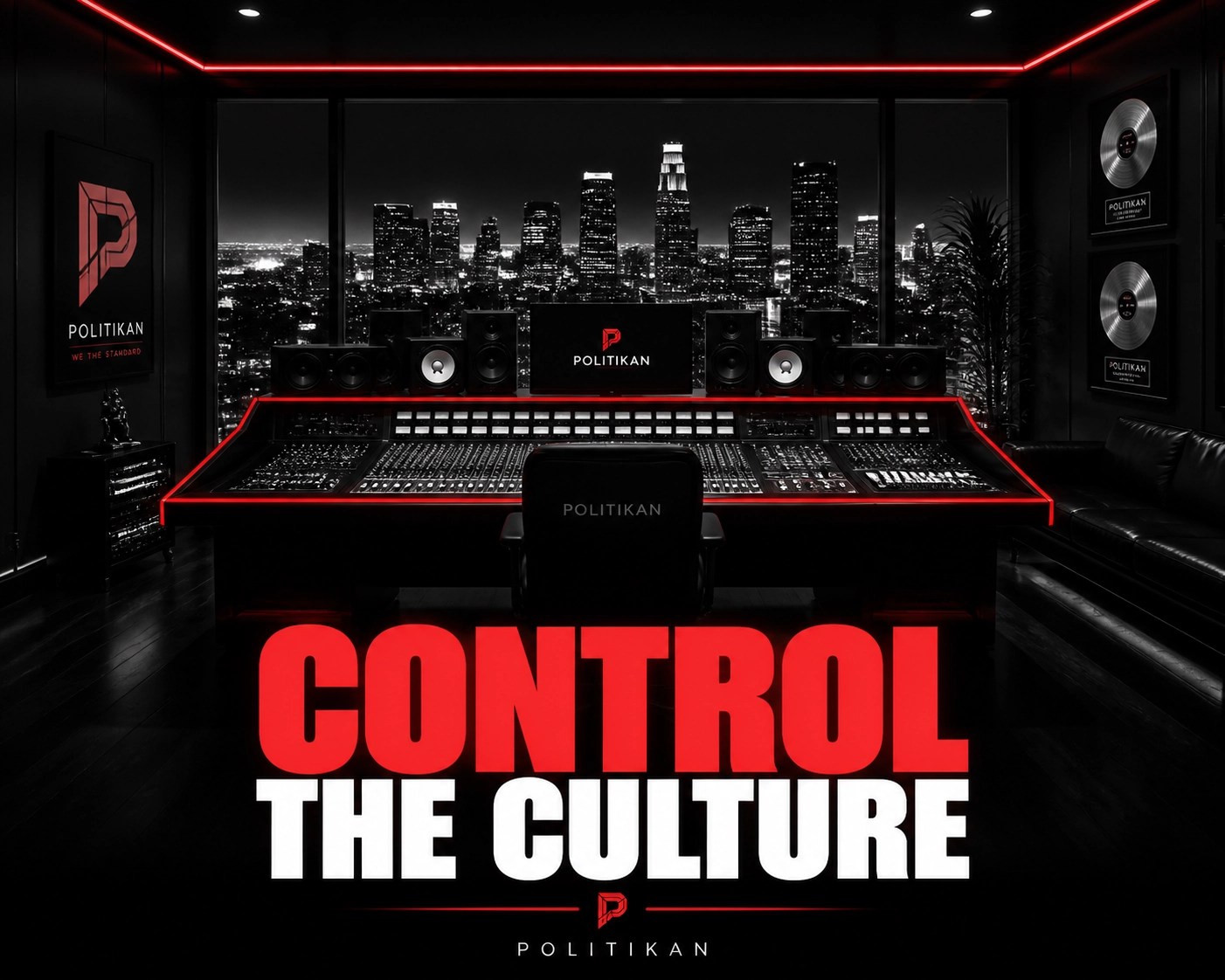 Modern LA music recording studio representing Hip Hop ownership and controlling the urban culture narrative.