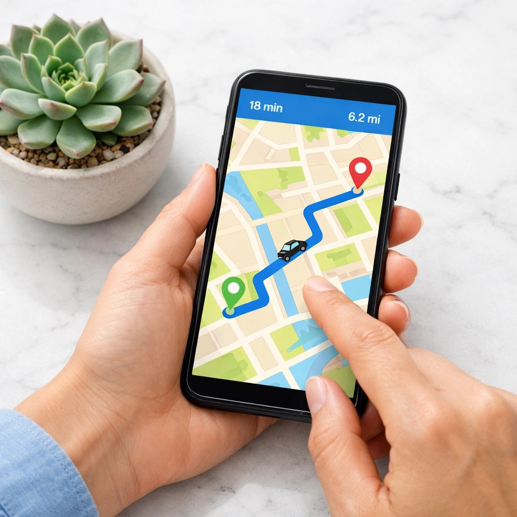 A person using a smartphone to book a stress-free medical ride through an easy-to-use digital platform.