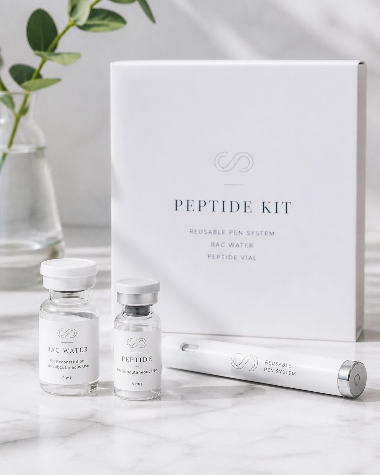 Premium peptide kit with pen and bac water