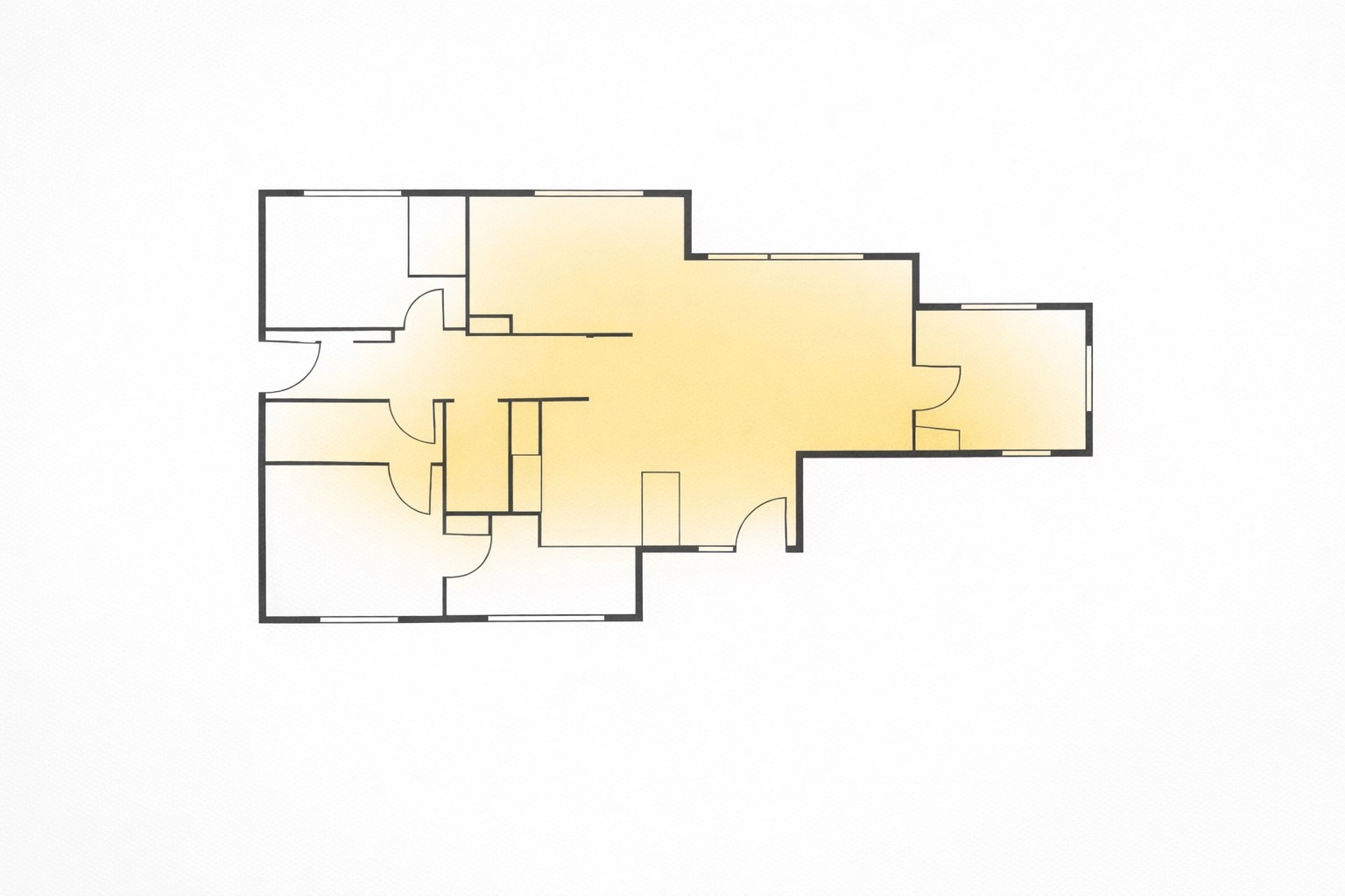 Architectural floor plan illustration for custom home design and project planning.