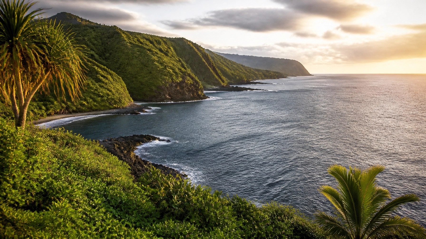 Lush Hawaiian Coastline