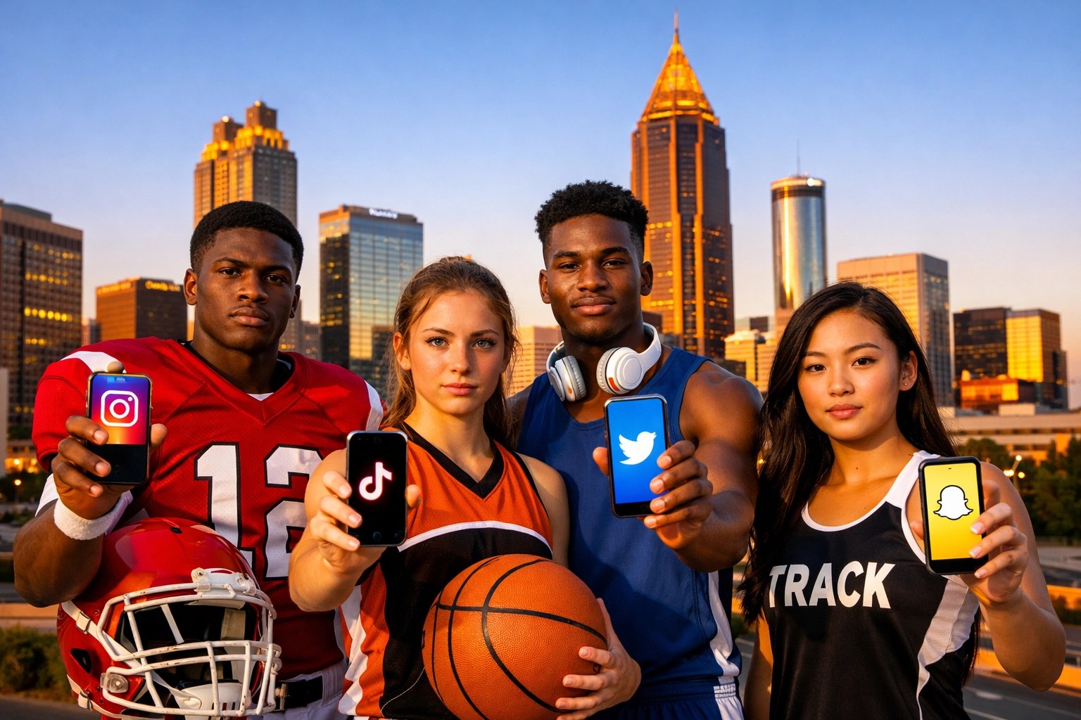 Atlanta high school athletes with smartphones building NIL brand presence