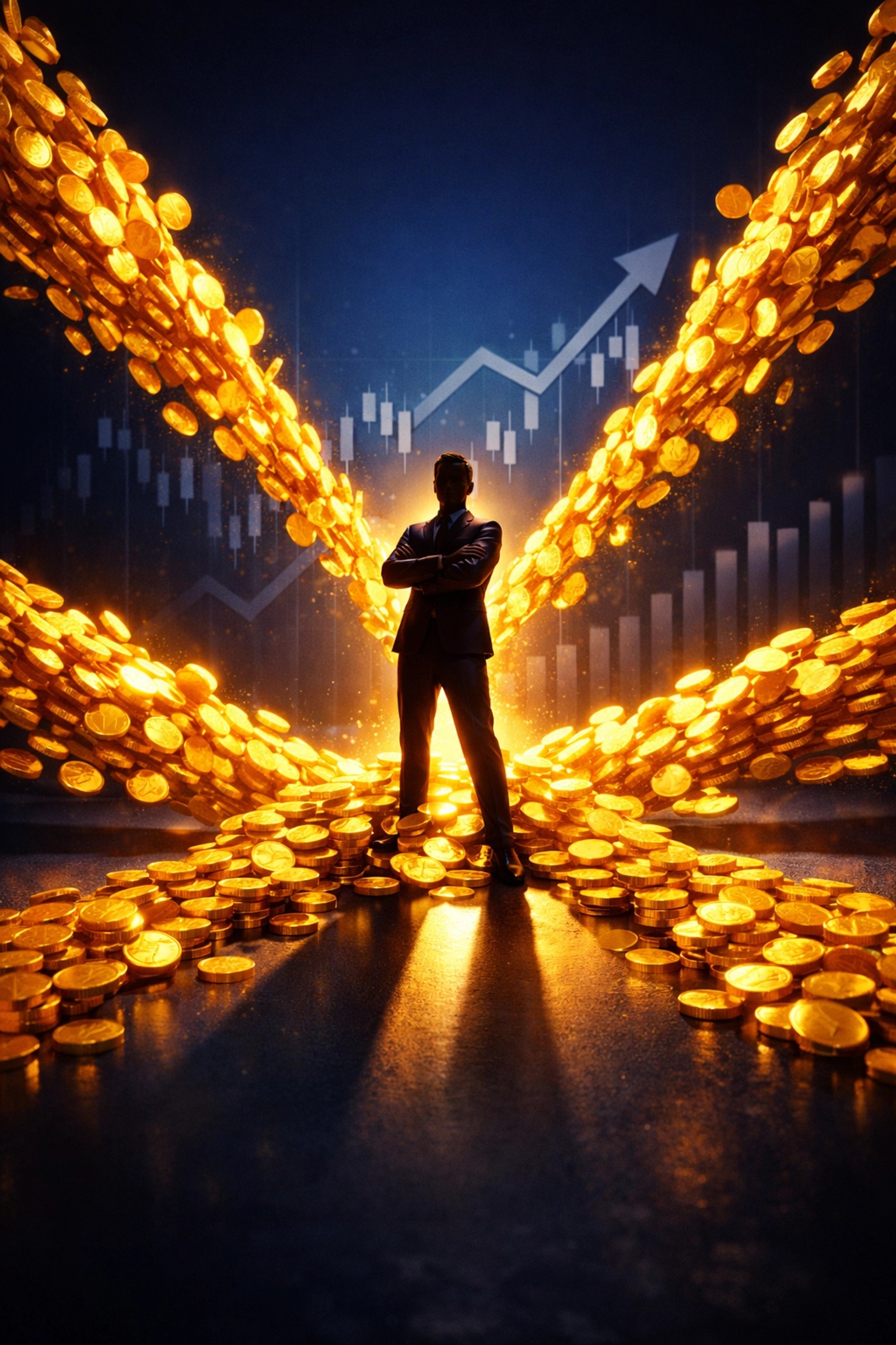 Multiple income streams flowing together representing diversified side hustle revenue