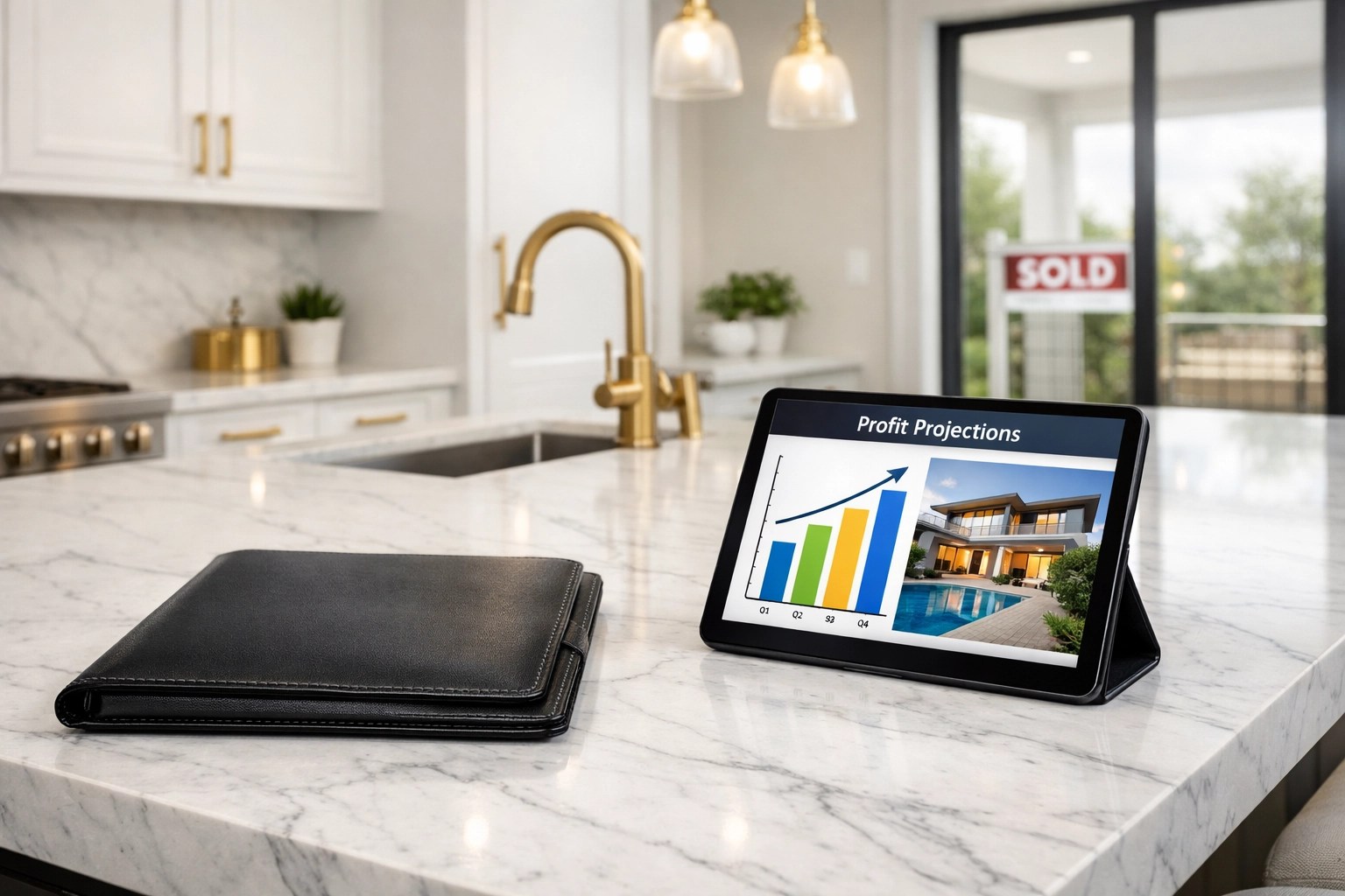 Investor ready package showing property profit projections and professional real estate funding documents.