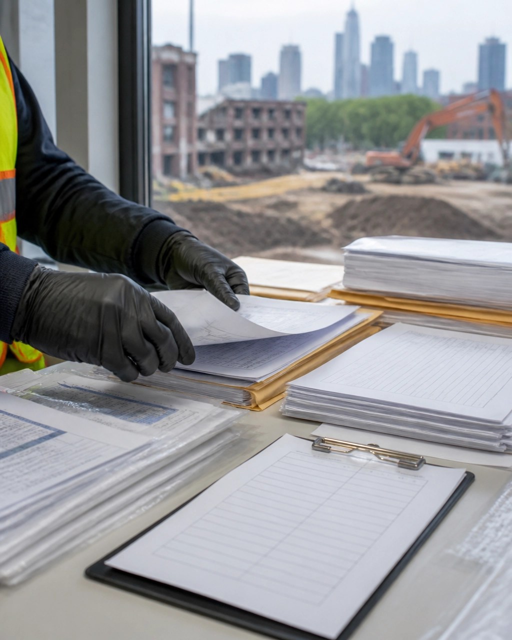 Grant-ready brownfield documentation with invoices, environmental reports, disposal manifests, and field records