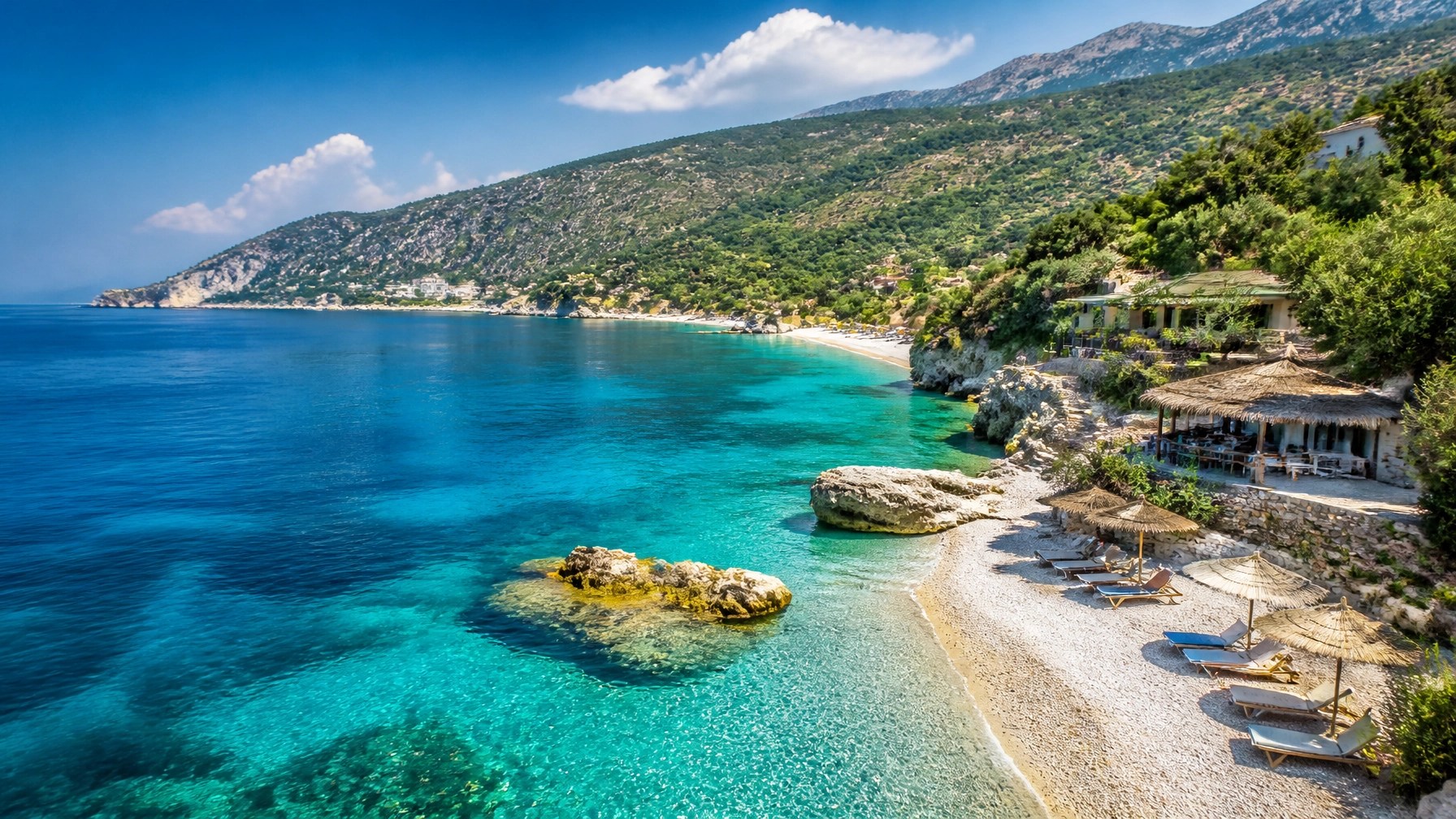Breathtaking view of the Albanian Riviera coastline