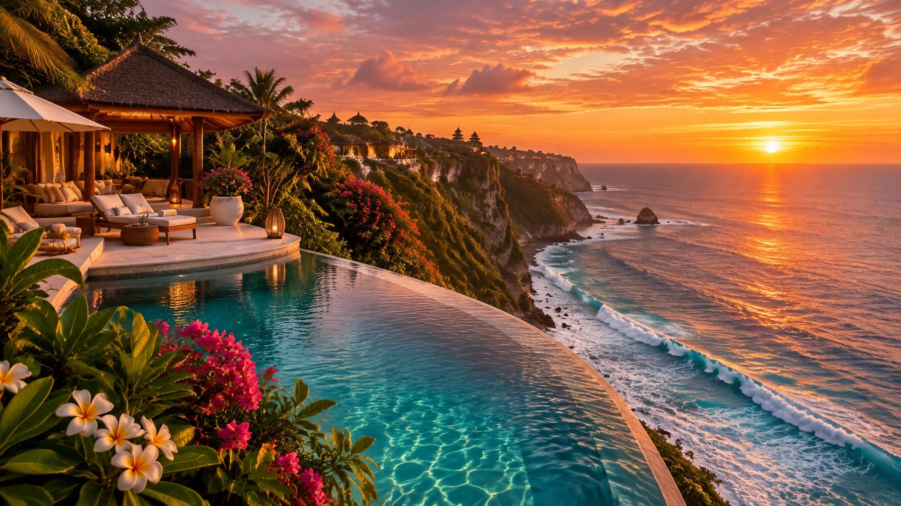 Secluded Uluwatu villa with infinity pool above the turquoise Indian Ocean