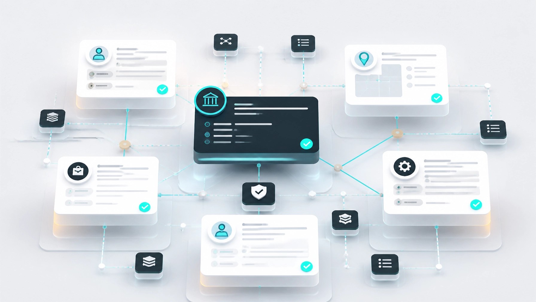 Semantic knowledge graph with connected organisation, service, author and location entities representing structured information