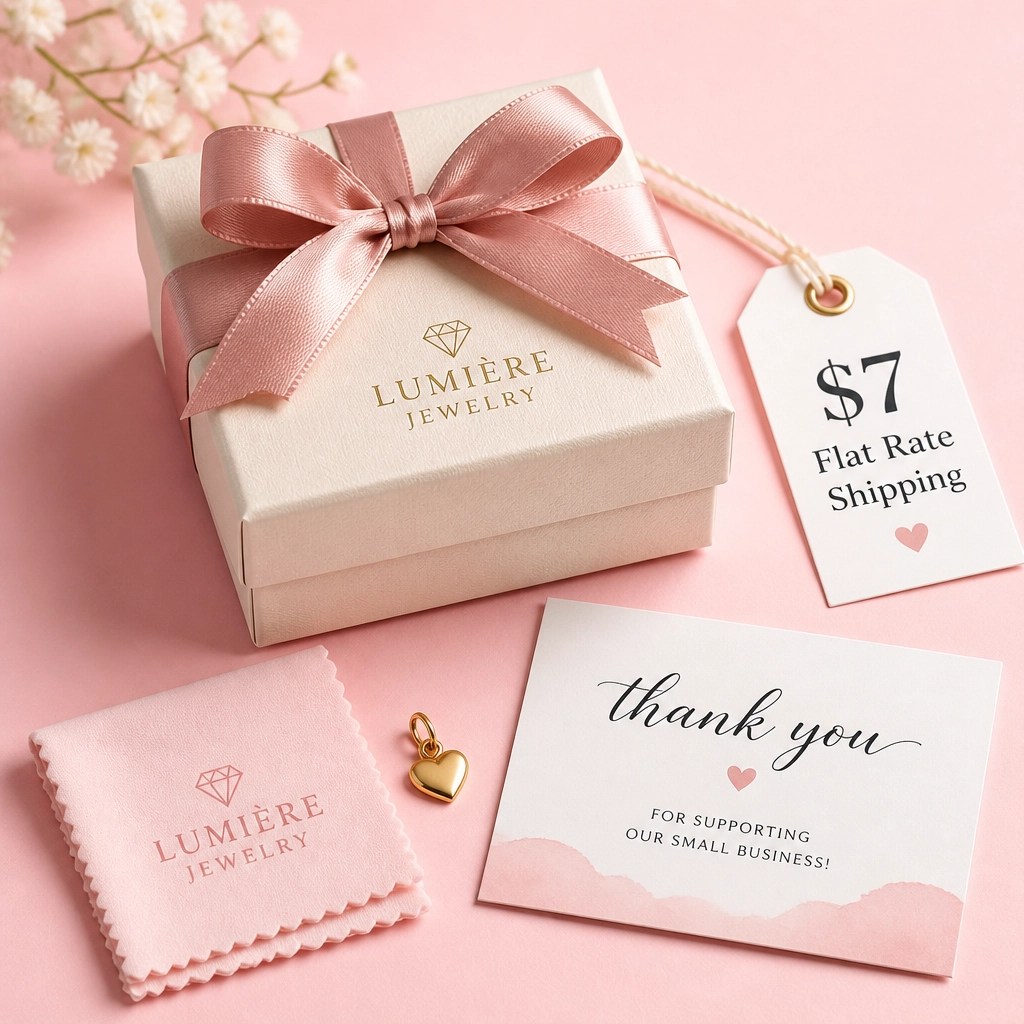Flat rate shipping and free gift box