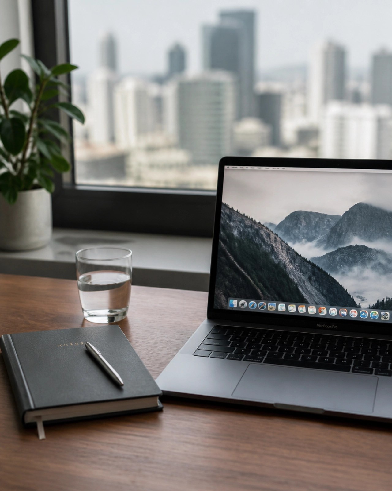 A minimalist professional workstation representing strategic planning