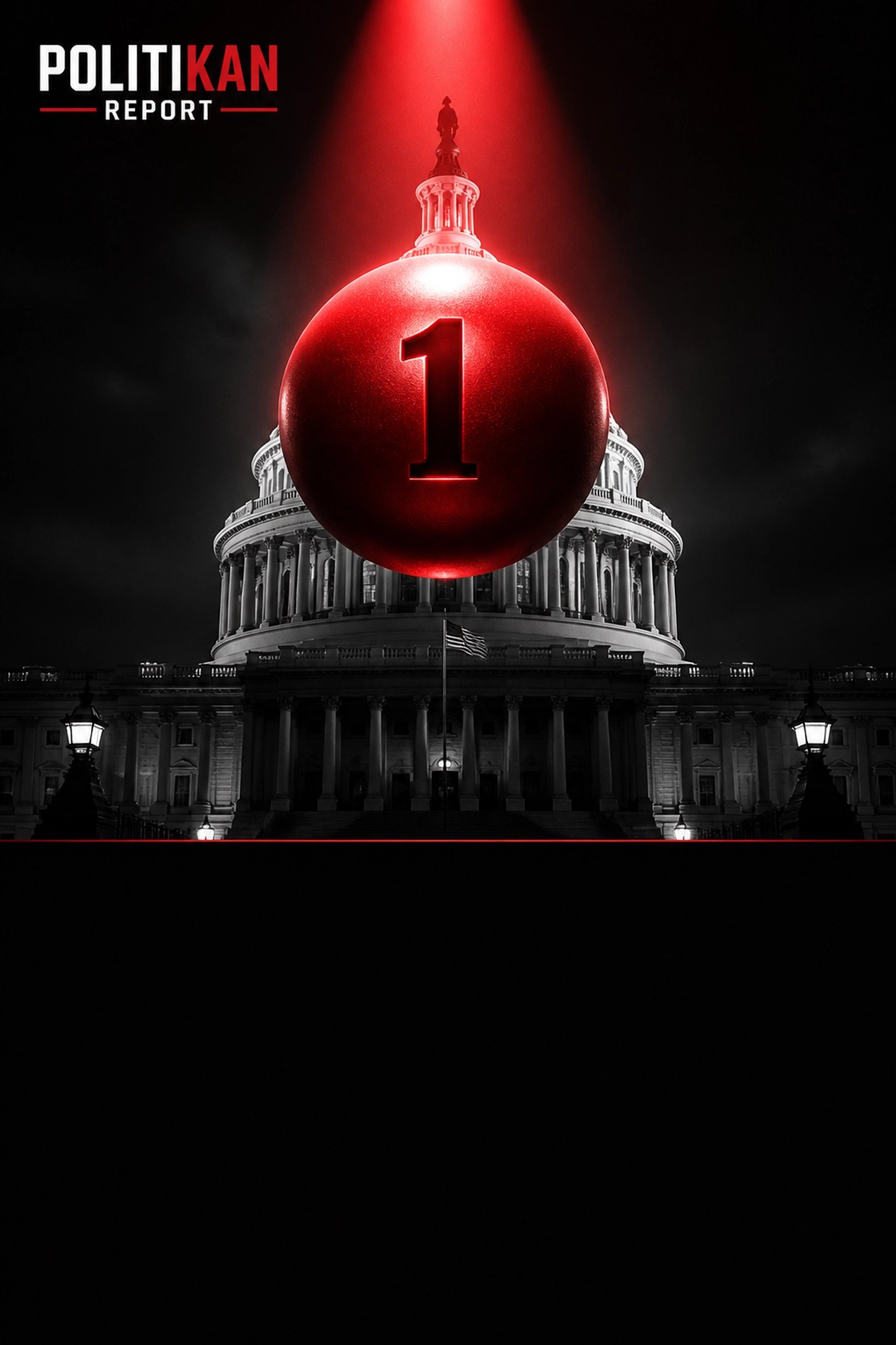 A glowing number one lottery ball over a Washington DC backdrop, representing the Wizards NBA Draft Lottery win.
