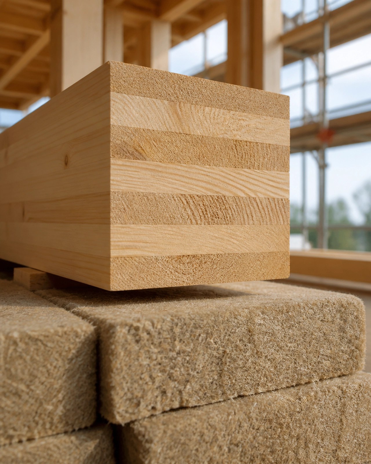 Sustainable building materials like CLT and high-performance insulation