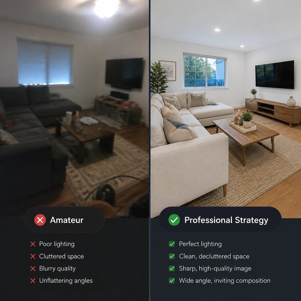 Comparison of amateur vs professional real estate photography