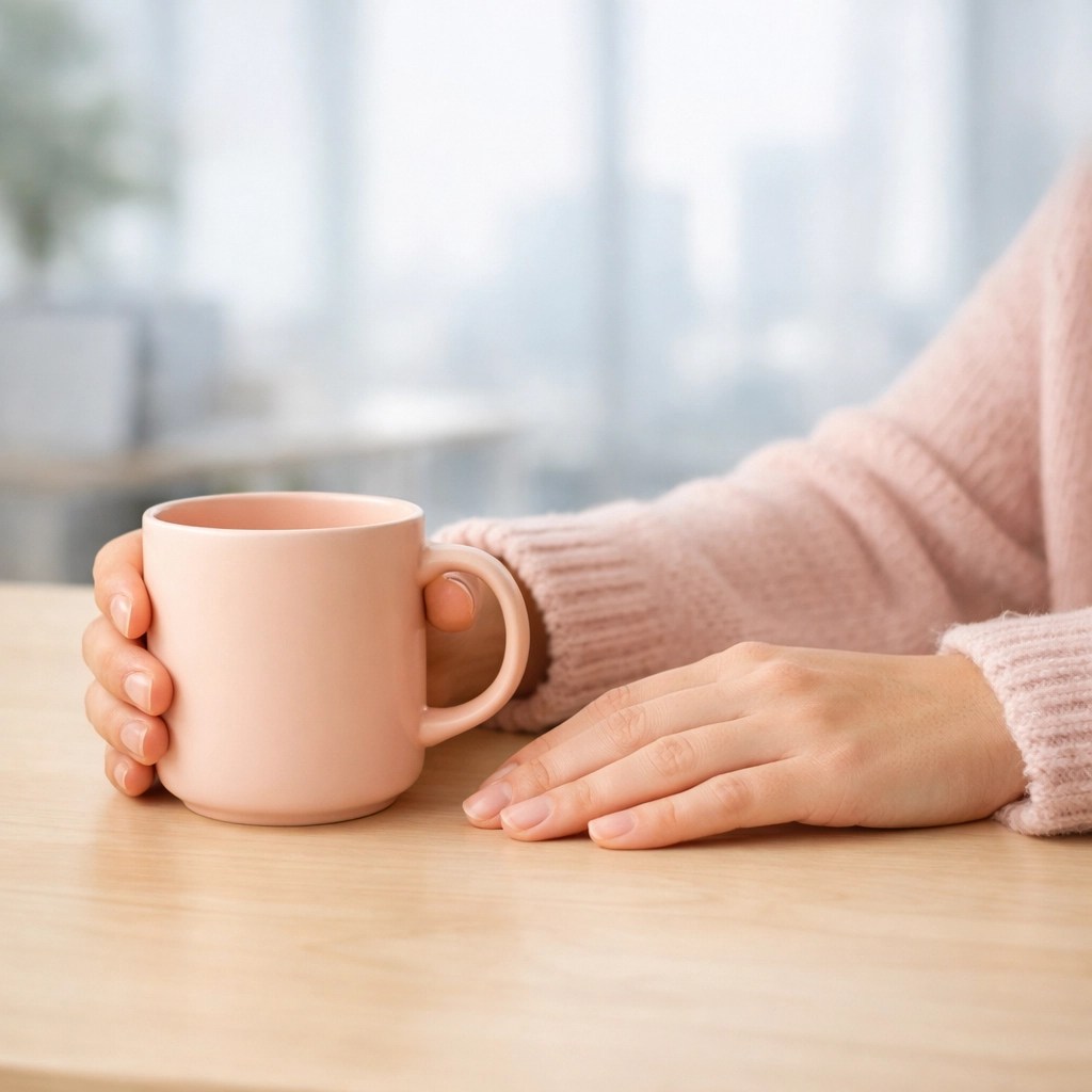 Close-up of a professional taking a mental health reset to manage allostatic load and workplace stress.