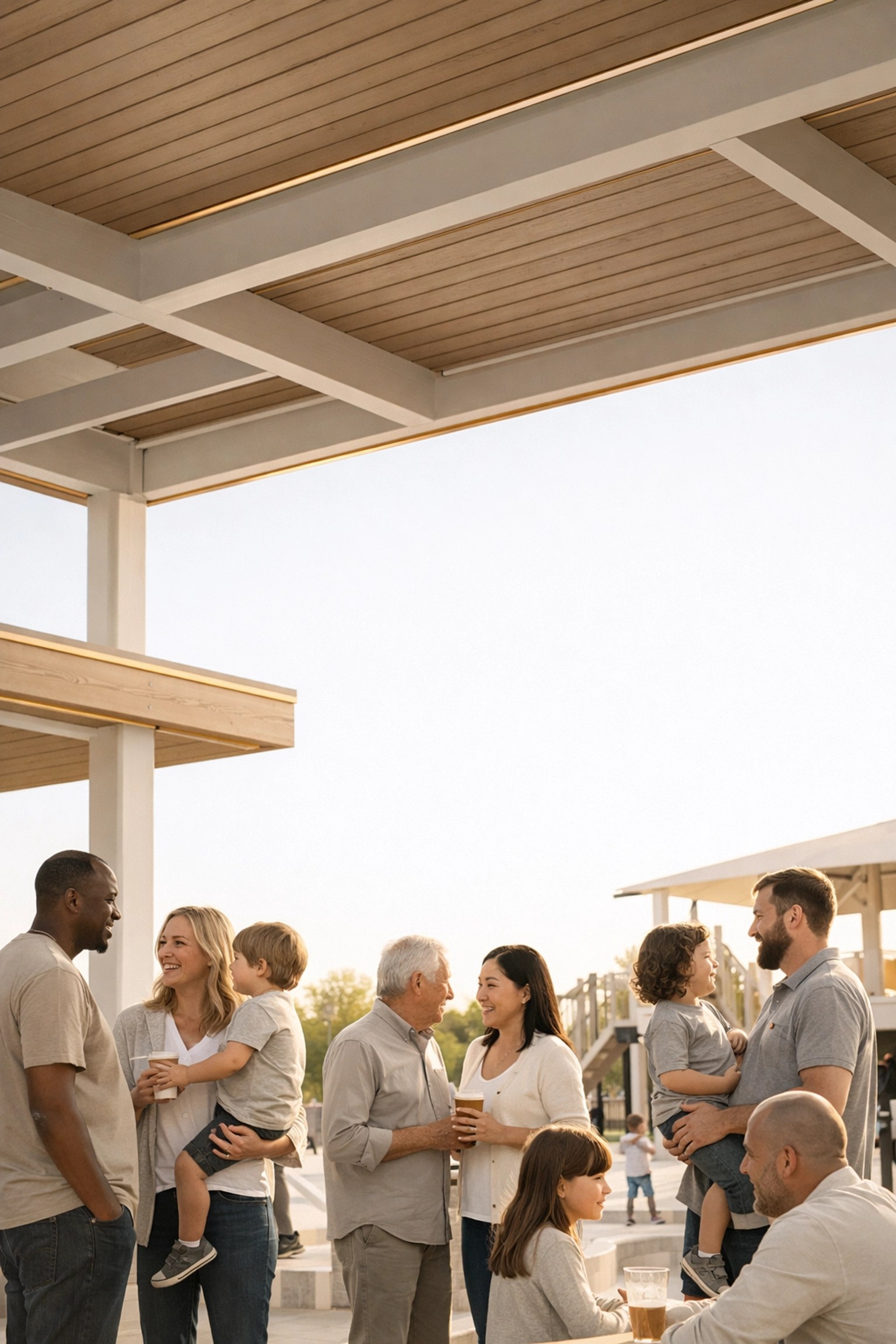 Families gathering at community event in Summerville SC neighborhood park