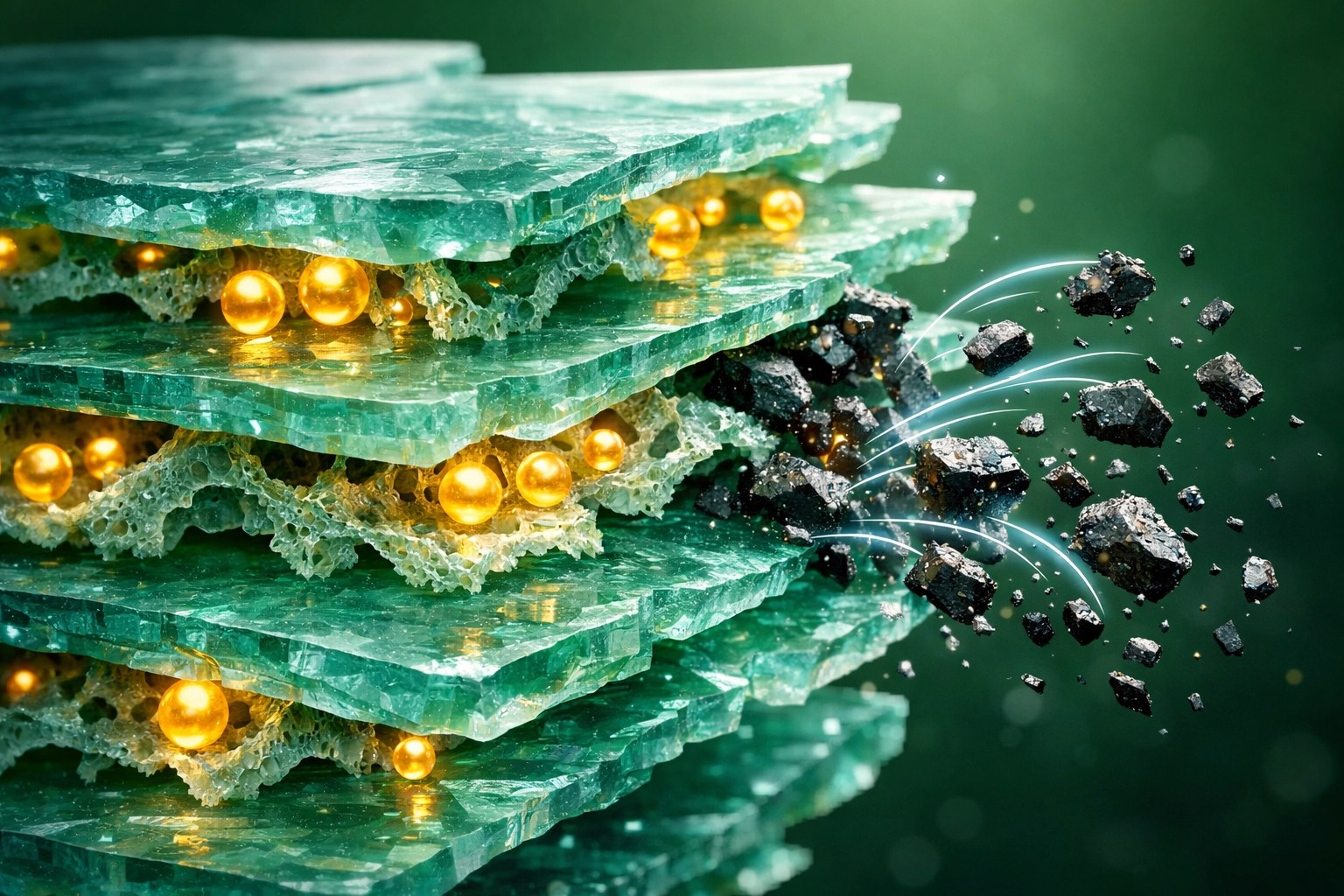 Microscopic view of montmorillonite clay mineral layers trapping toxins for muscle recovery.