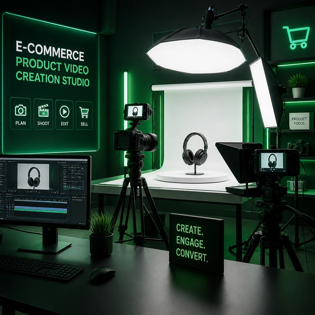 E-commerce product video creation studio setup