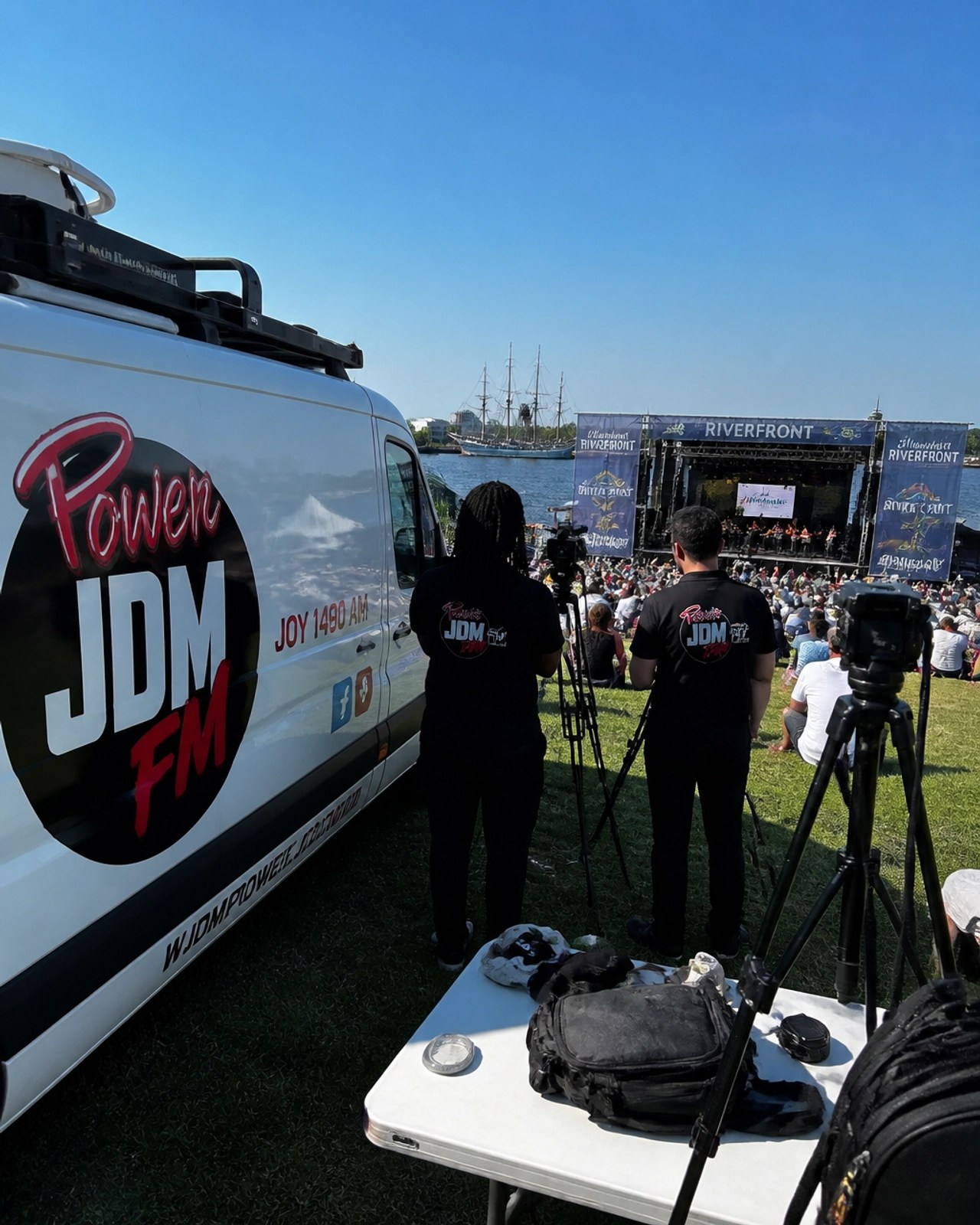 The Power JDM FM media van parked at a summer festival, ready to capture the energy of the local music scene and the latest industry trends.