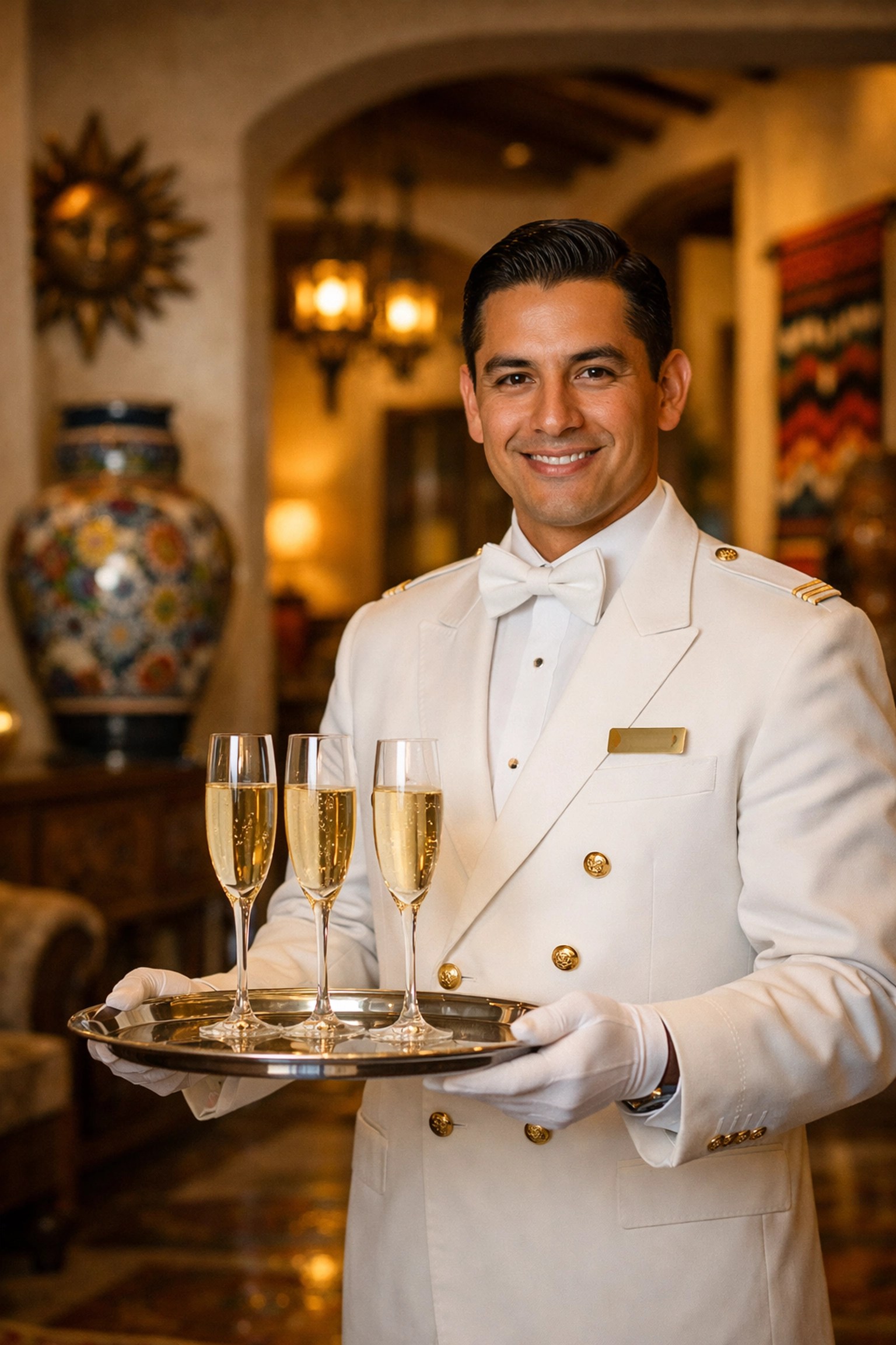 Personal butler service with champagne at UNICO 20°87° luxury resort