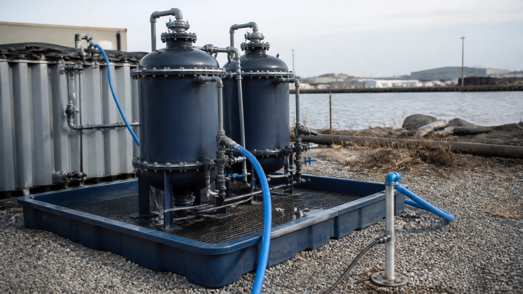 Granular activated carbon groundwater treatment system at an industrial waterfront remediation site