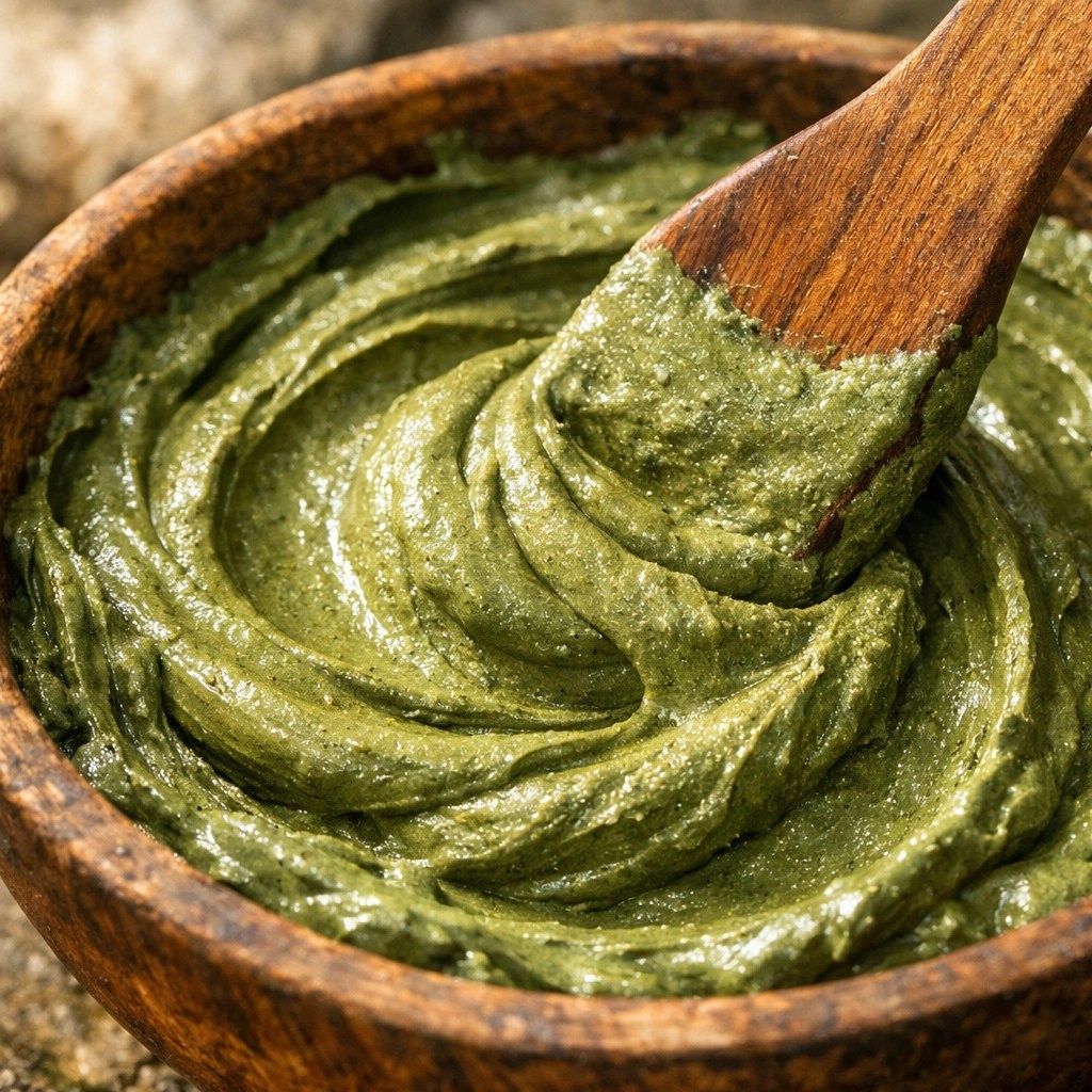 Premium Clayer #1 French green healing clay showing its rich mineral texture and natural green color.