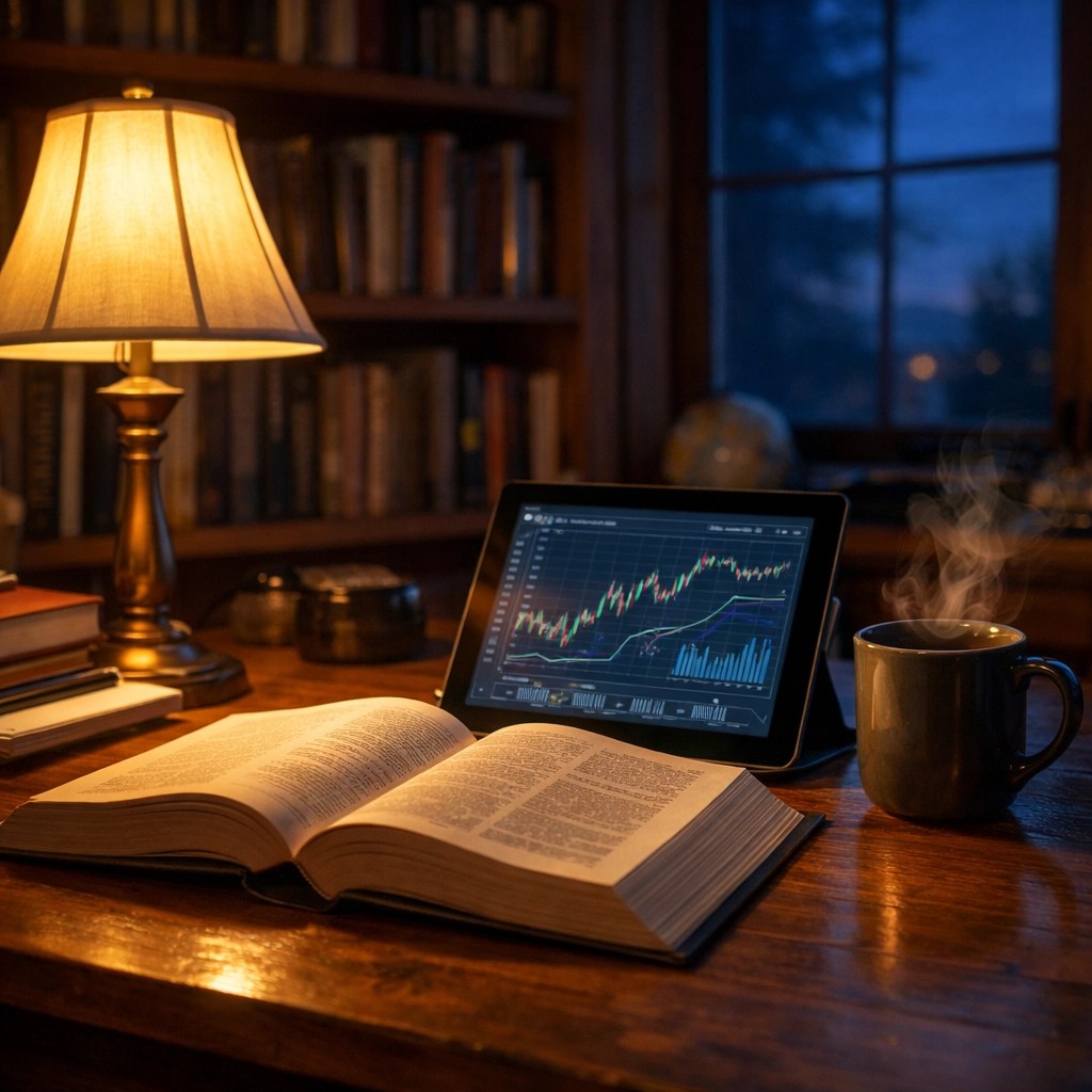 Warme Atmosphäre im Home-Office zur Vorbereitung auf die Prüfung mit Hilfe eines Profi-Mentors.