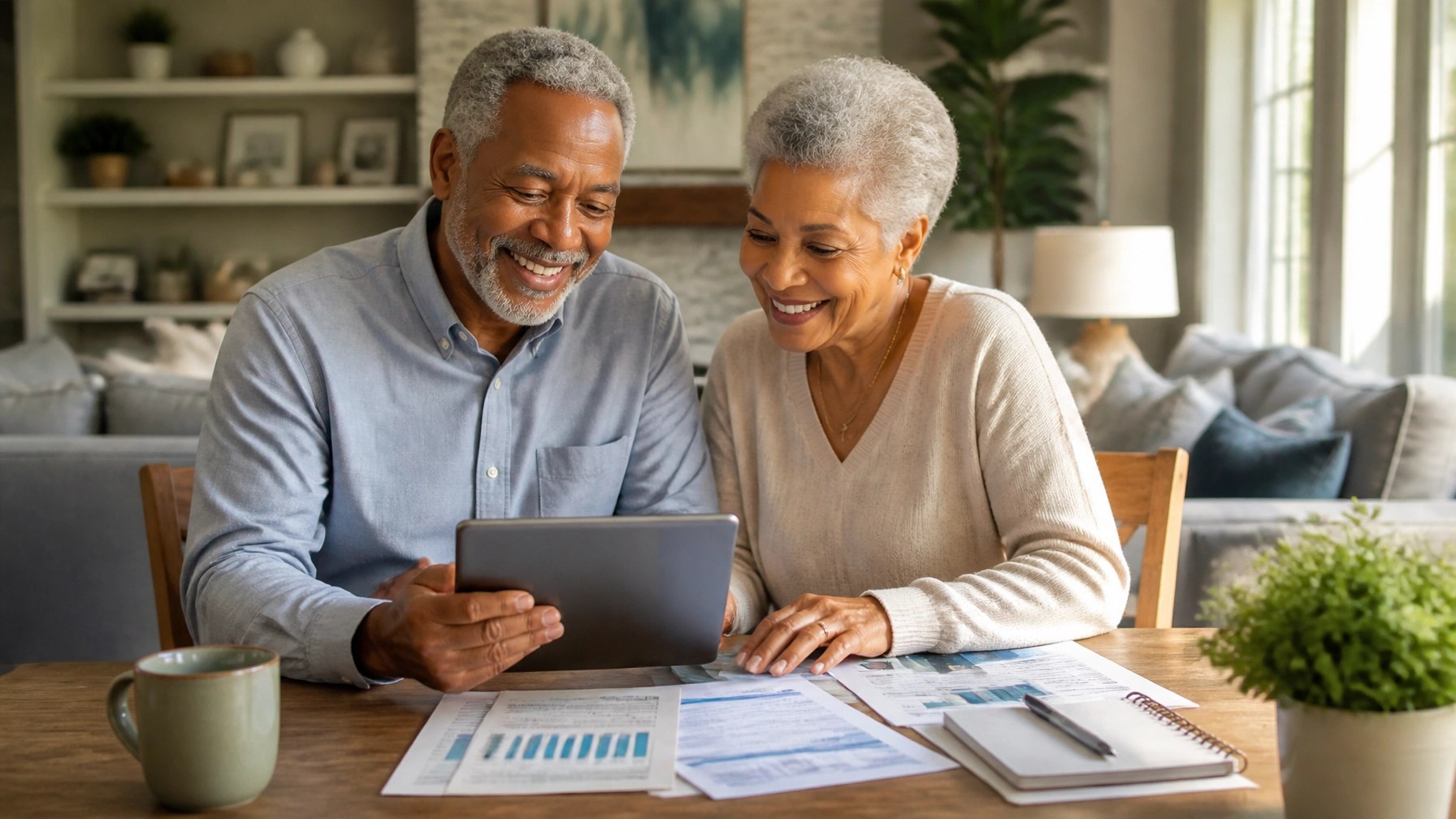 Seniors reviewing Medicare plans with confidence