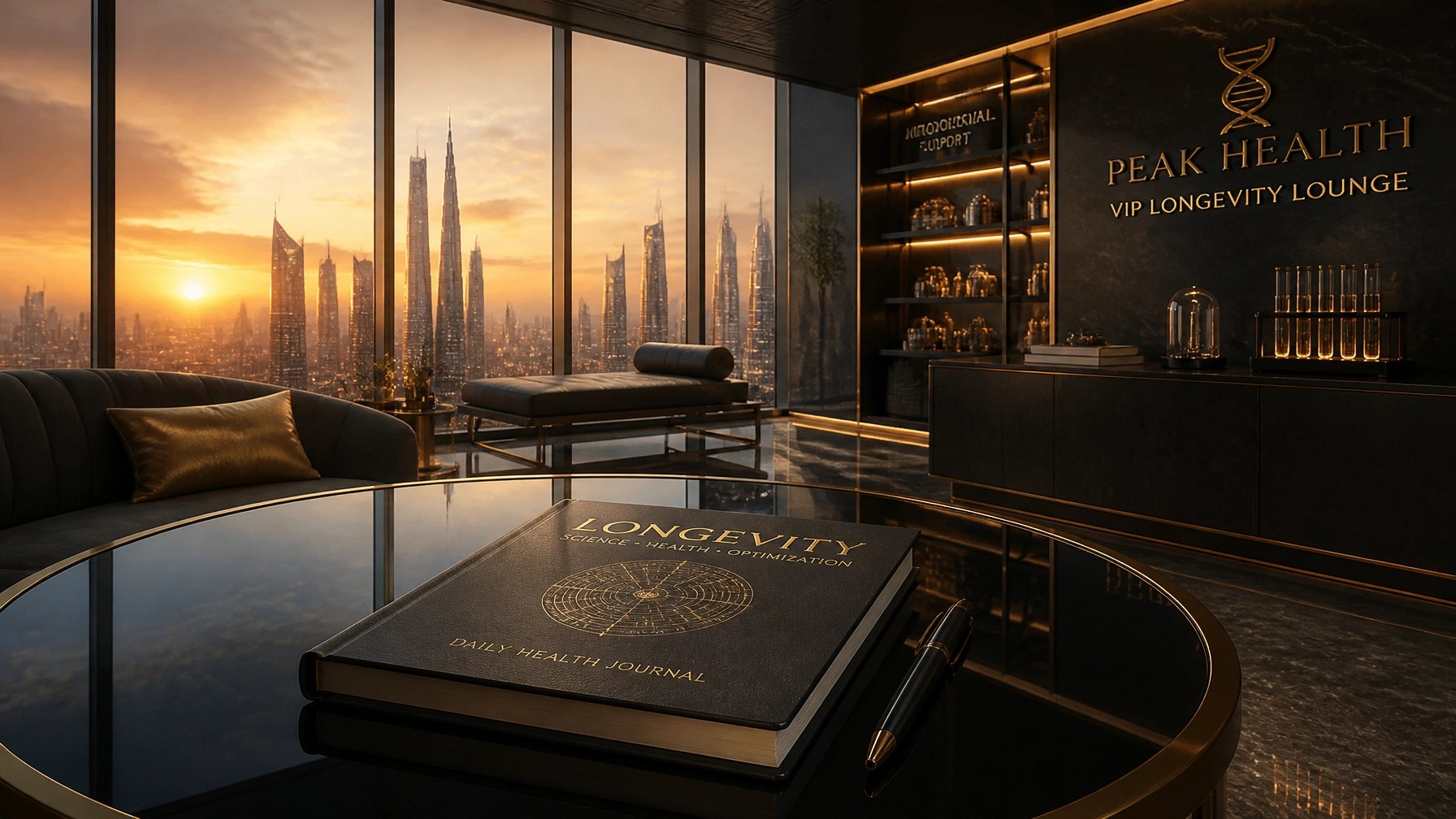 Futuristic VIP lounge representing the exclusive WLC community.