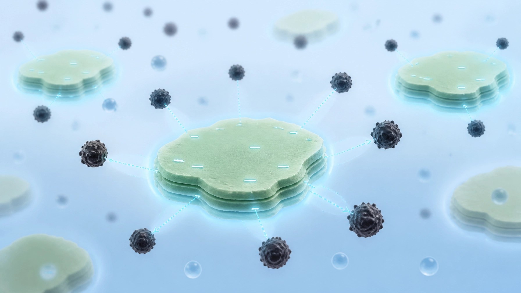 Conceptual image of adsorption