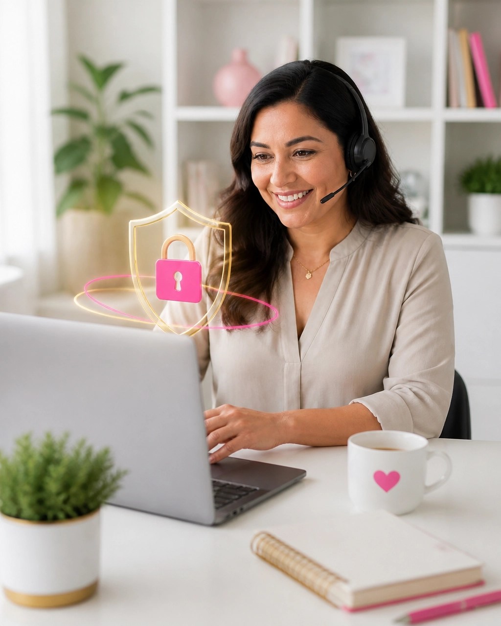 Virtual assistant using a secure communication workflow in a professional home office