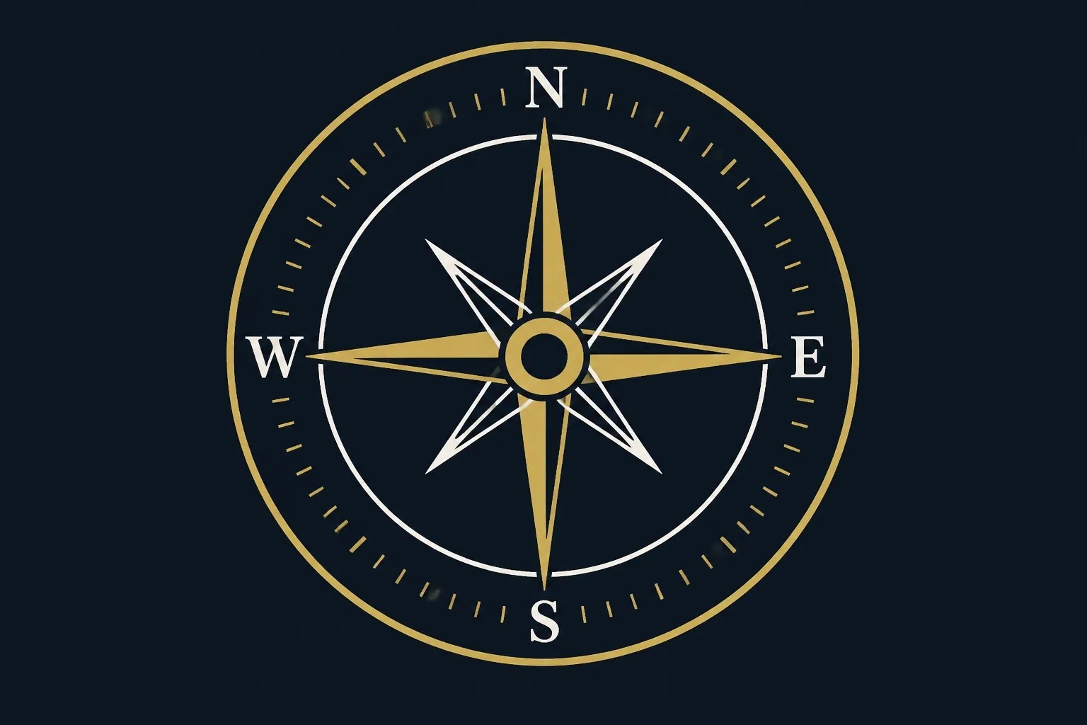 A nautical compass rose divided into seven distinct sectors