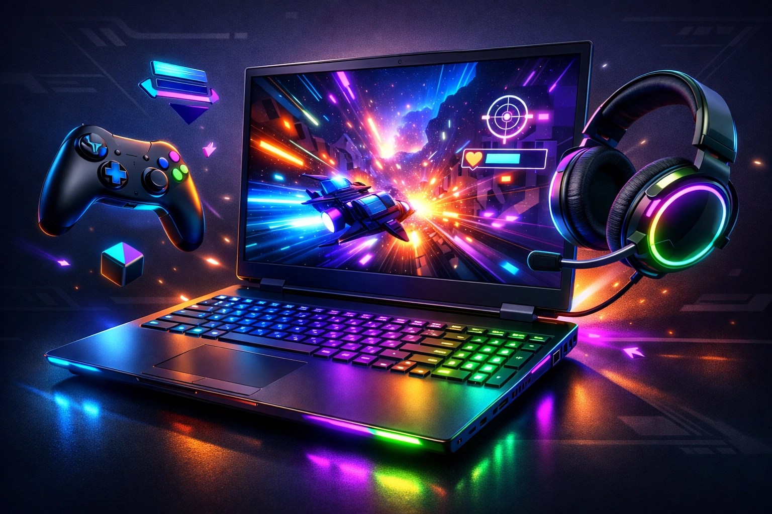 Gaming laptop with RGB keyboard lighting for high-performance gaming in 2026