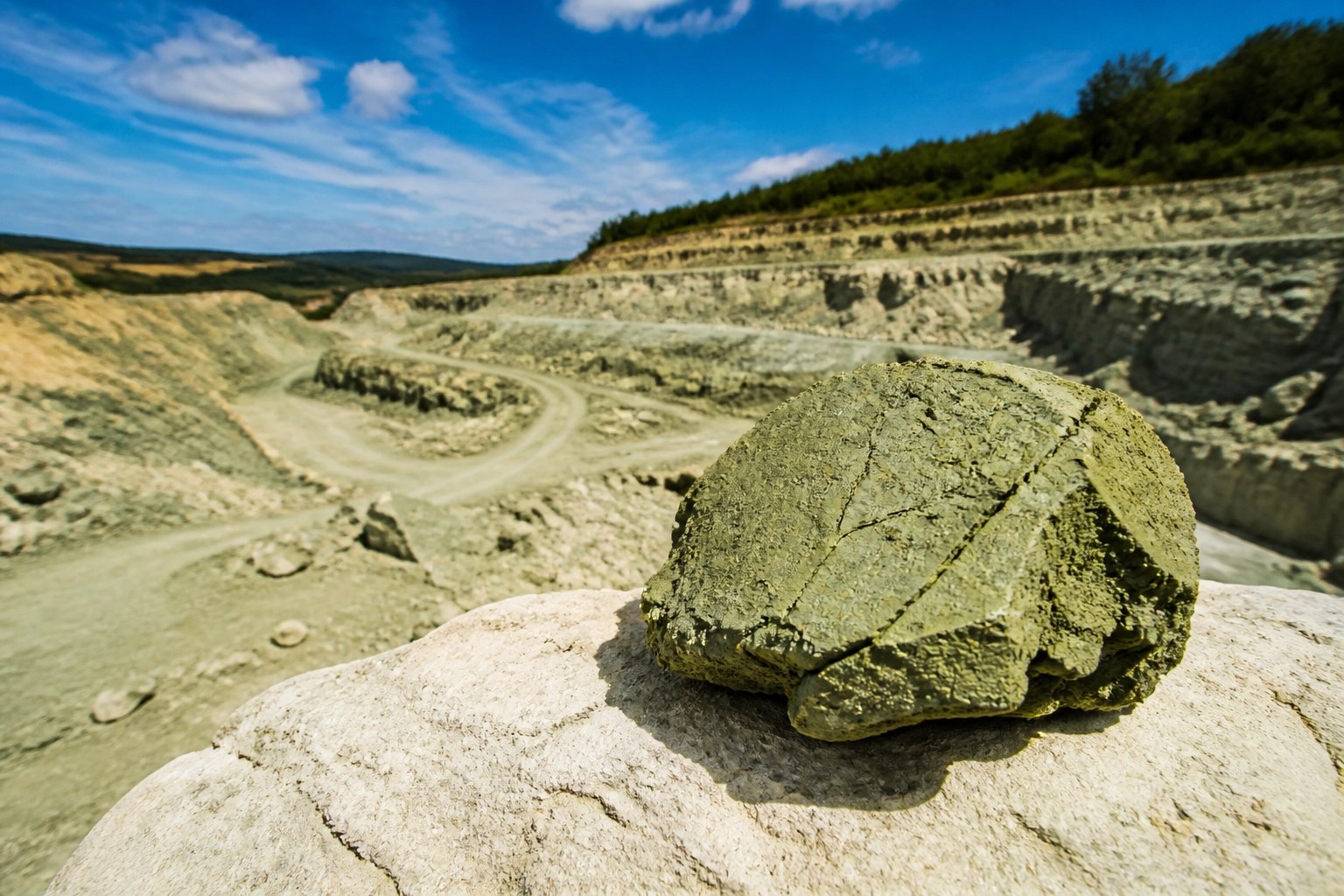 The natural mineral quarry source of premium French green clay used in Clayer recovery products.