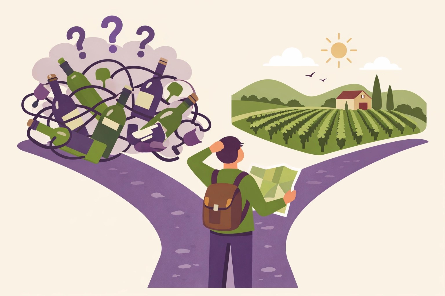 Choosing between self-planned wine tour chaos and organized guided vineyard experience