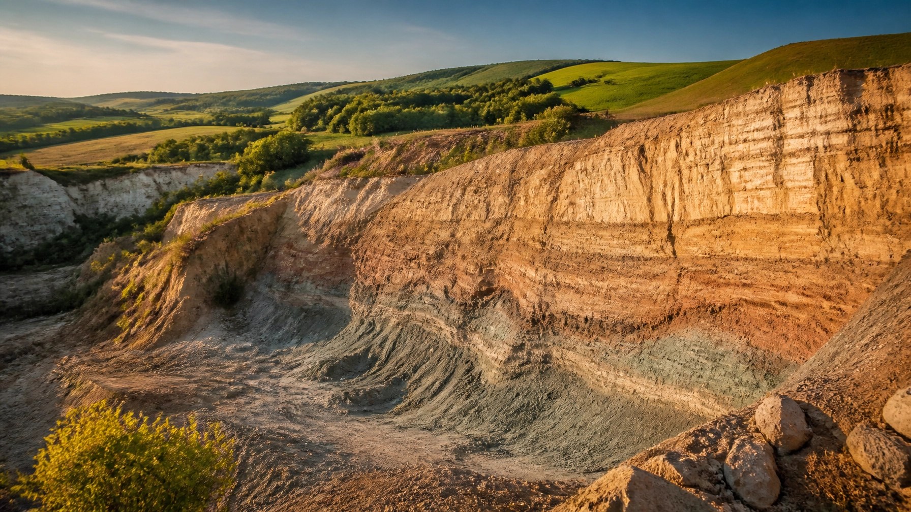 Natural French green clay quarry