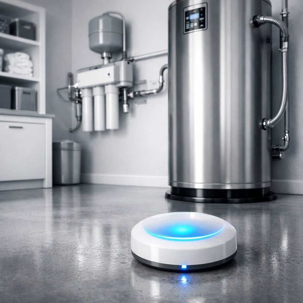 Détecteur de fuite intelligent pour prévenir un dégât d'eau dans une résidence de Trois-Rivières.