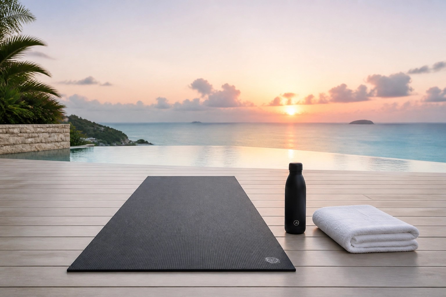 Yoga mat ready for a quick snatch-back session
