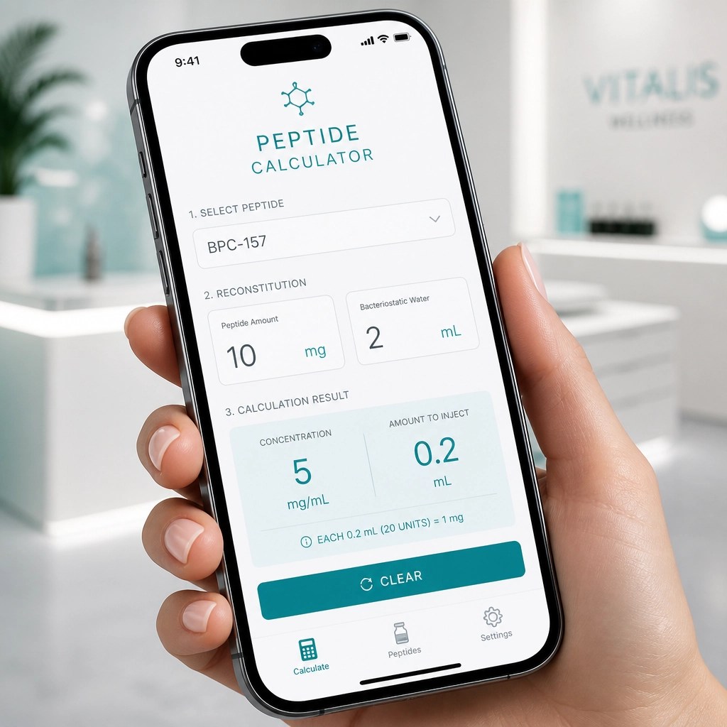 Peptide Calculator Smartphone App Interface