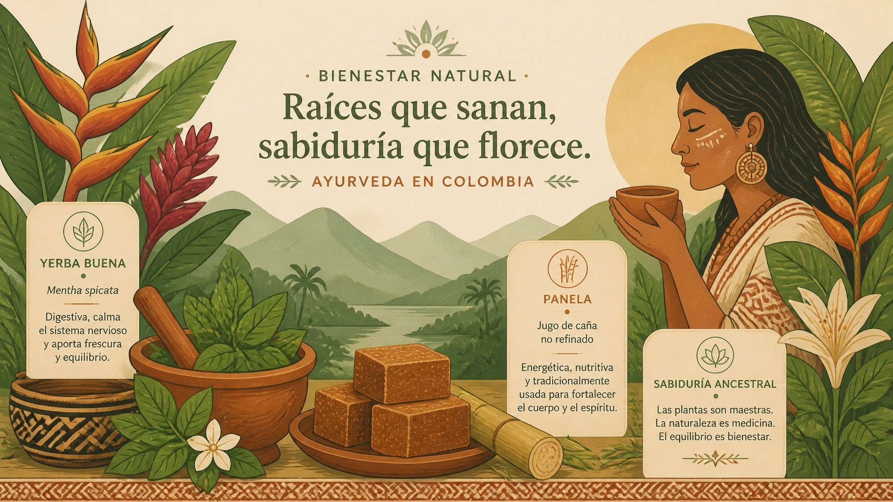 Flora y plantas medicinales colombianas para el bienestar estacional