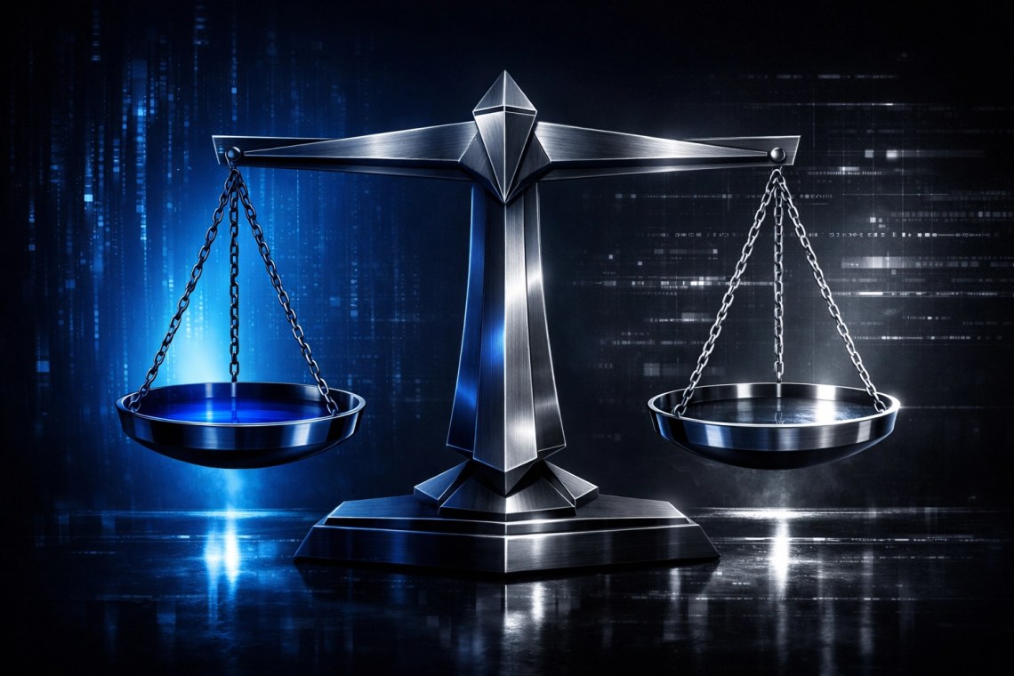 Balanced scales representing the 50-50 split between Republicans and Democrats in congressional polls.