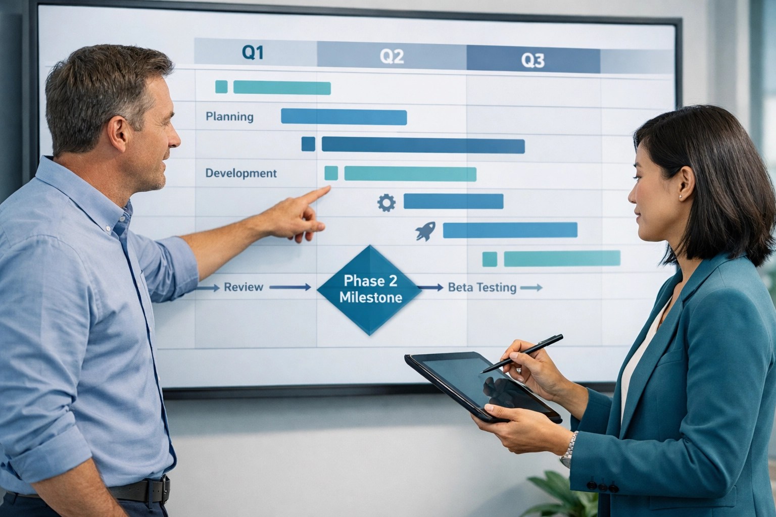 Compliance experts collaborating on a strategic roadmap for campaign and lobbyist reporting support.